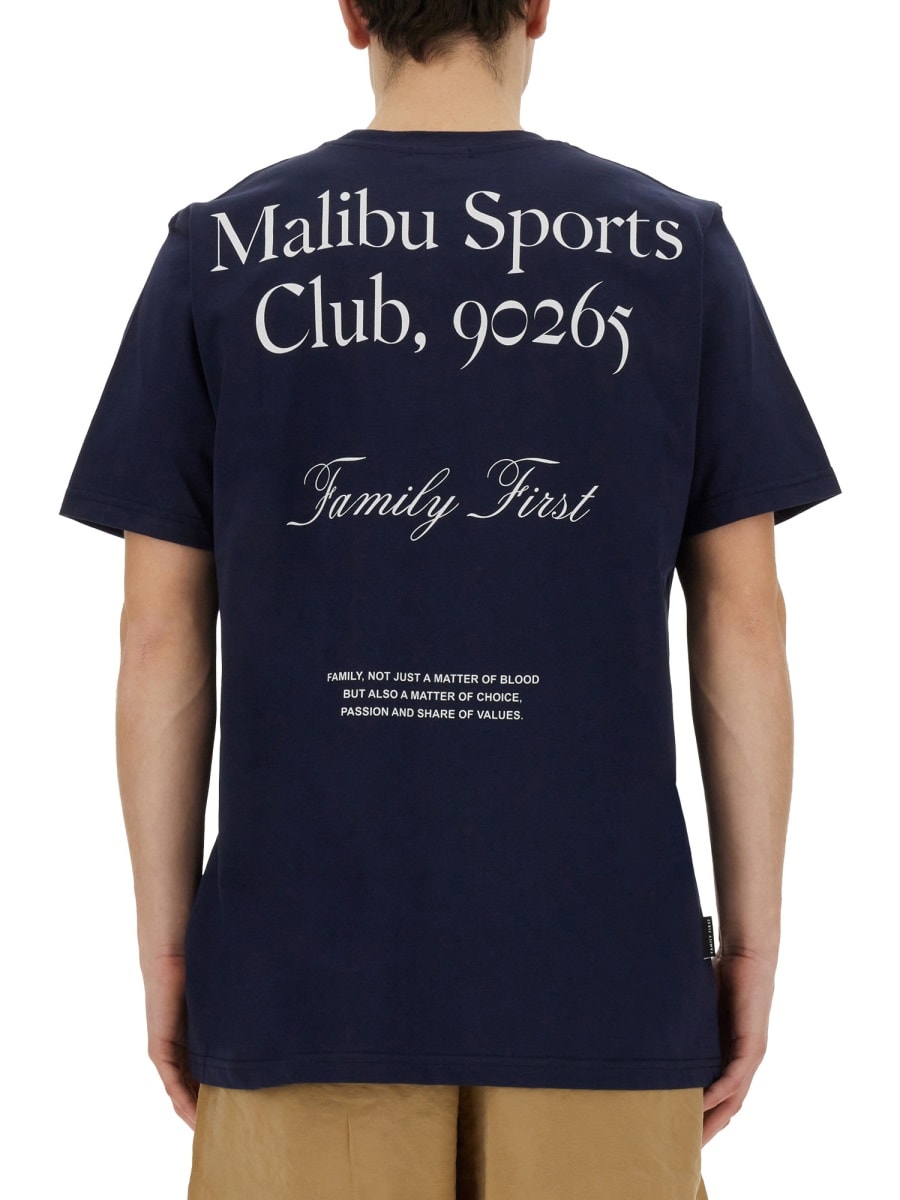 Shop Family First Milano T-shirt With Malibu Print In Blue