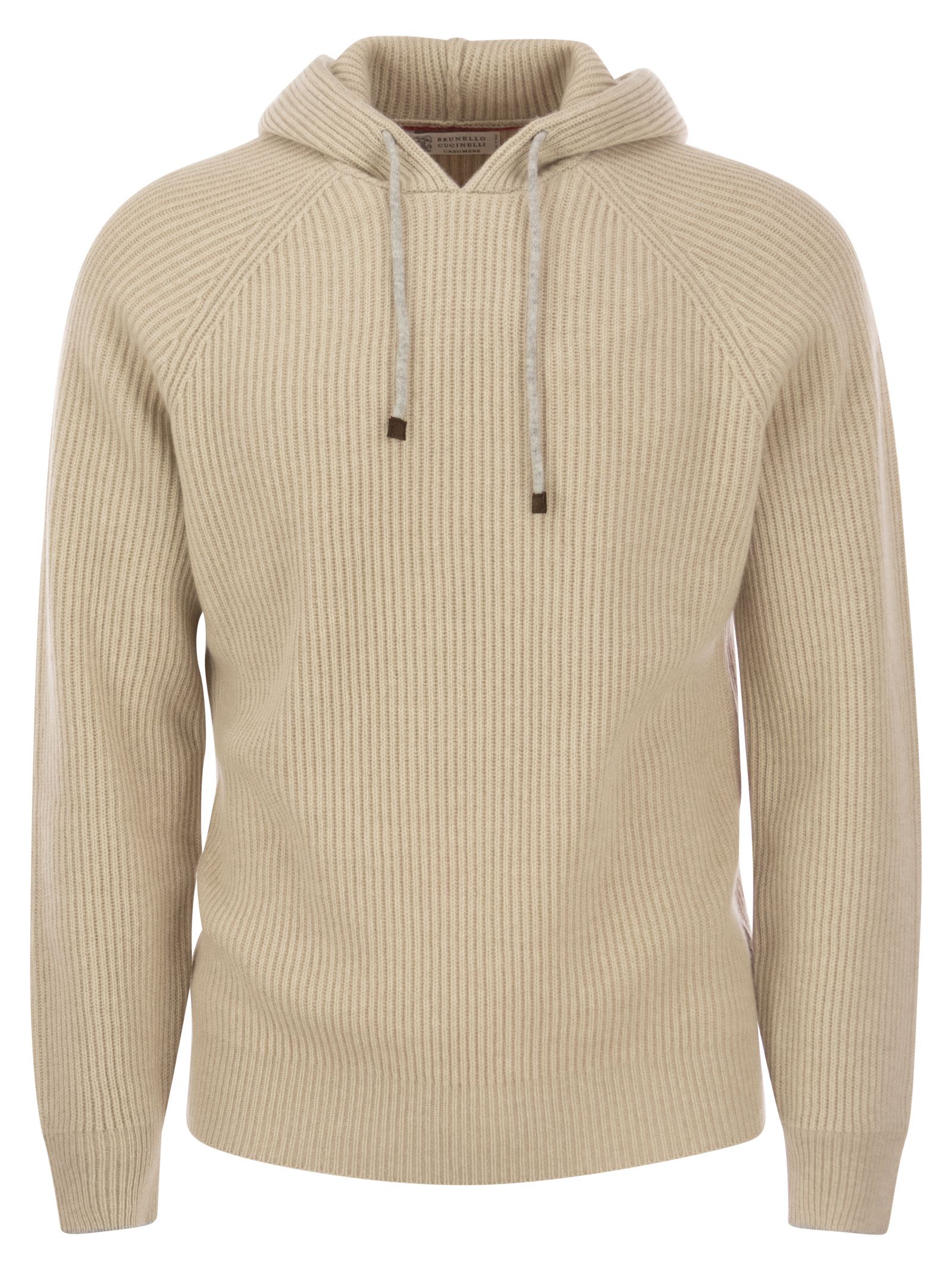 Shop Brunello Cucinelli Sweatshirt Style In Cashmere Rib In Sand