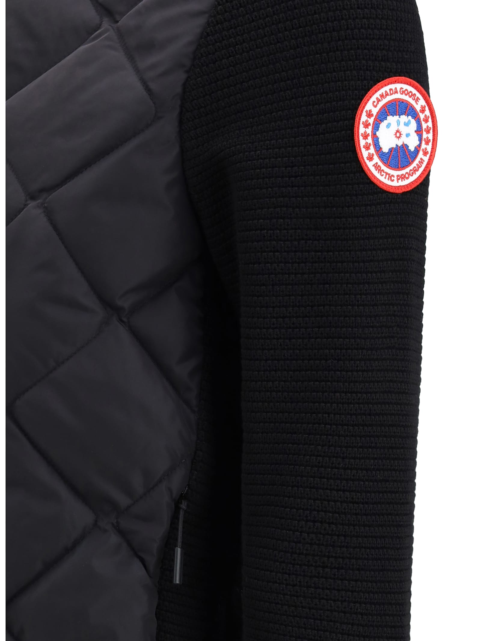 Canada Goose Hybridge® Quilted Knit Hooded Down Jacket In Black