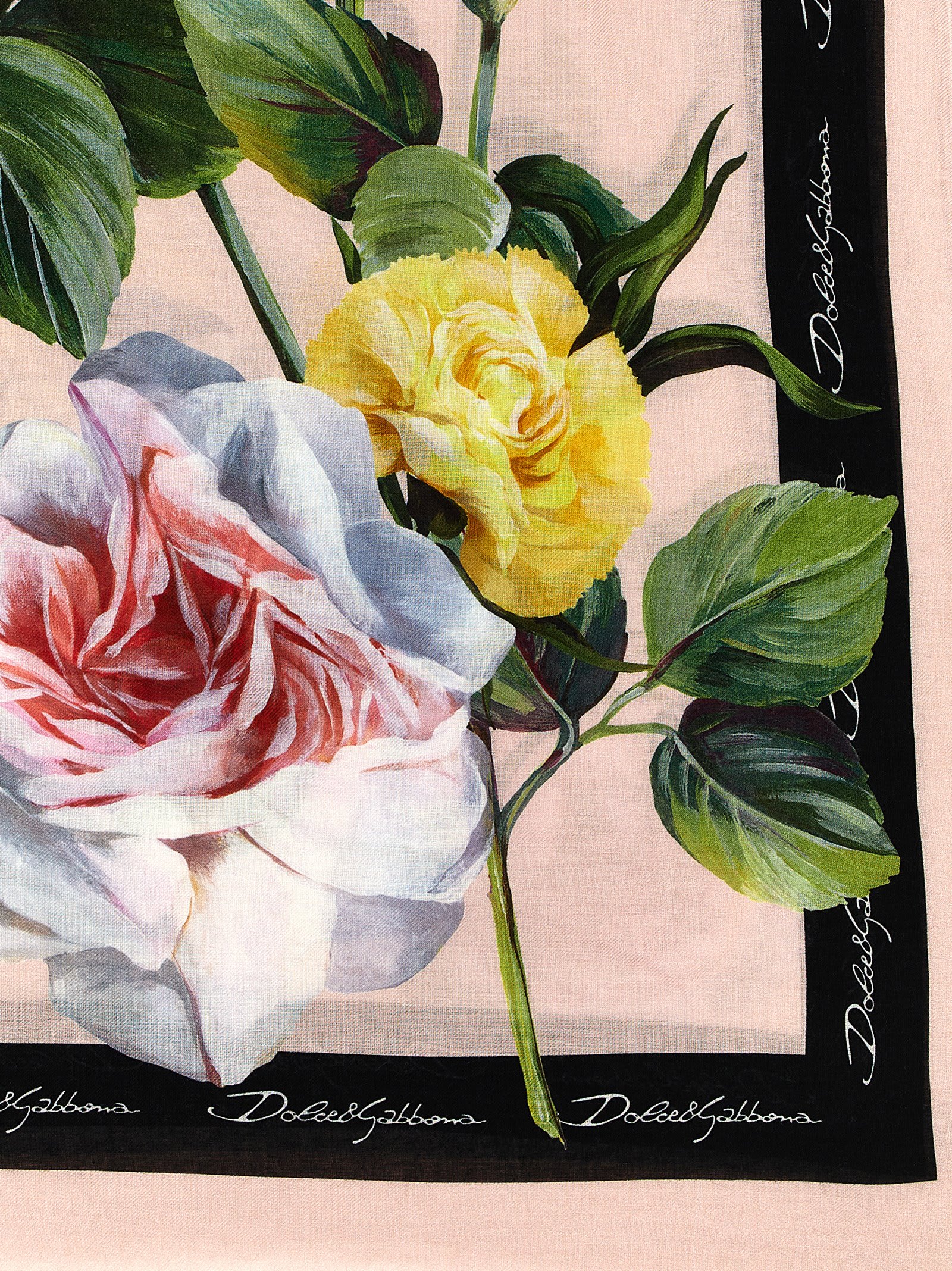 Dolce & Gabbana Floral Print Silk Scarf Square Shape In Multicolor