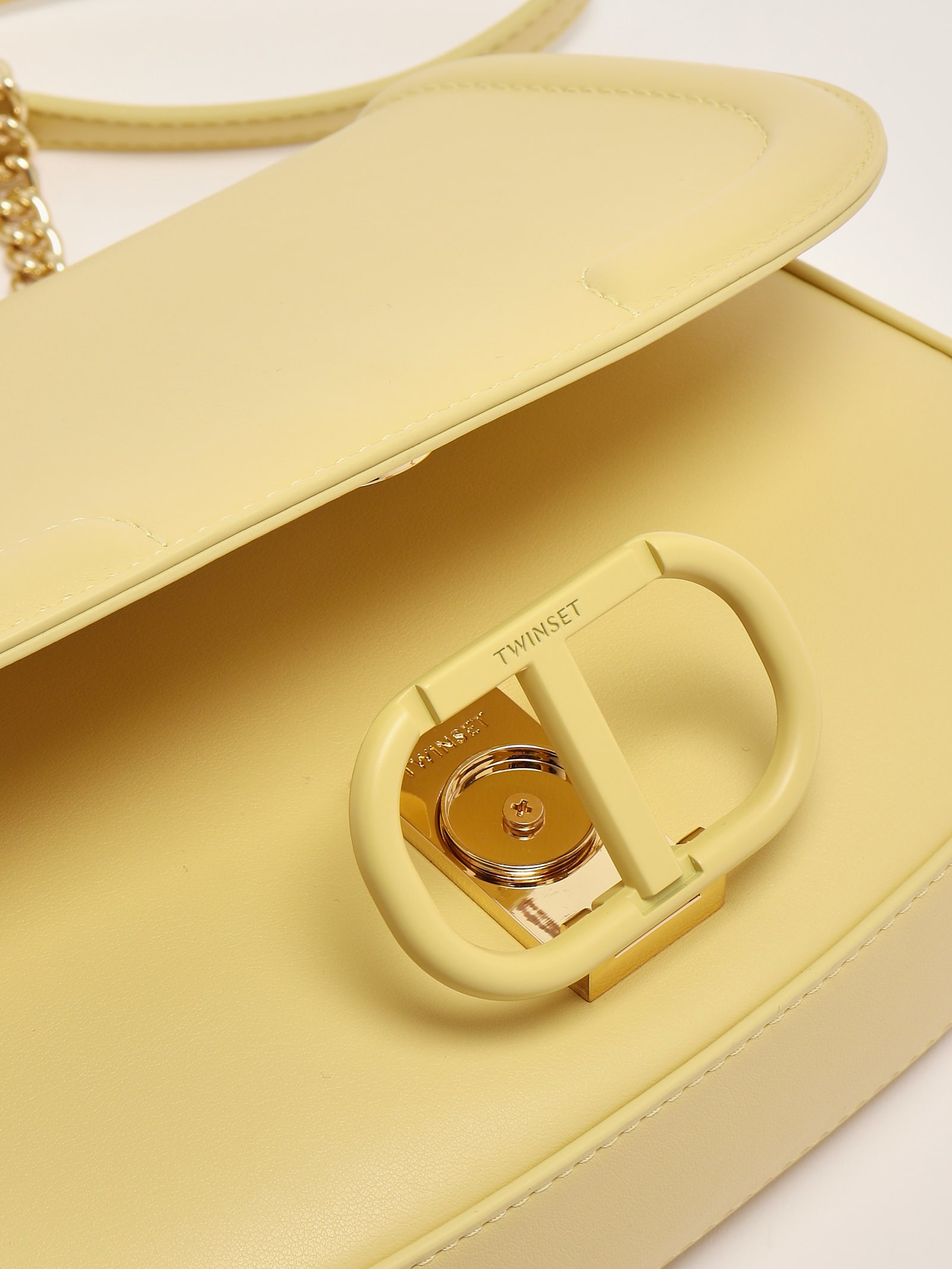 Twinset Borsa A Tracolla Brera Con Apertura Oval T Clutch In Giallo Chiaro