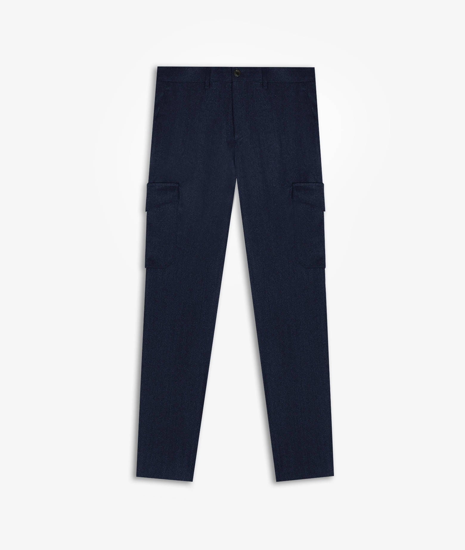 Larusmiani Wool Cargo Trousers Verbier Pants In Blue