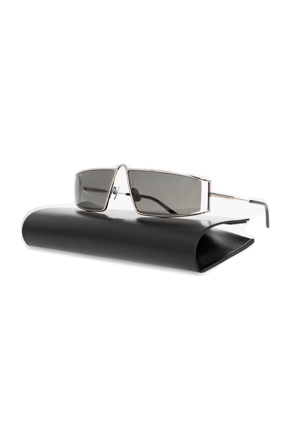 Saint Laurent Square Frame Sunglasses In Silver