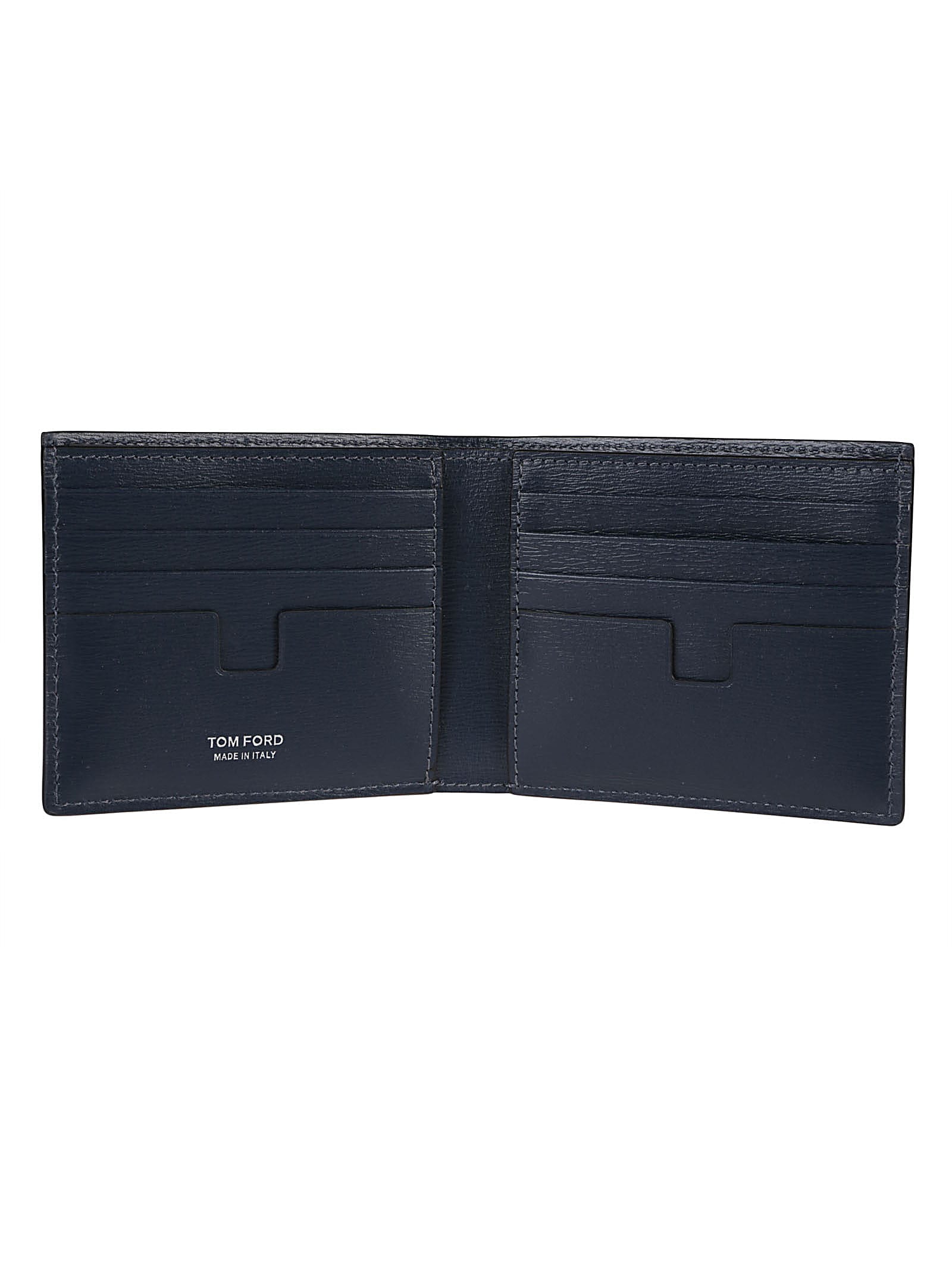 Shop Tom Ford Classic T Bifold Wallet In Denim Blue