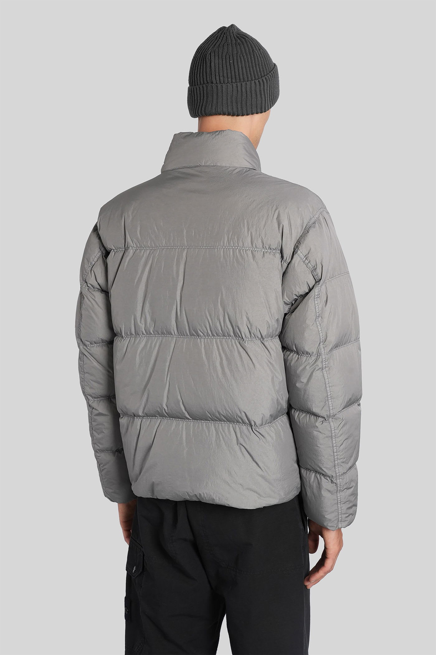 Stone Island Grey Recycled Nylon Reps Down Jacket In Gray