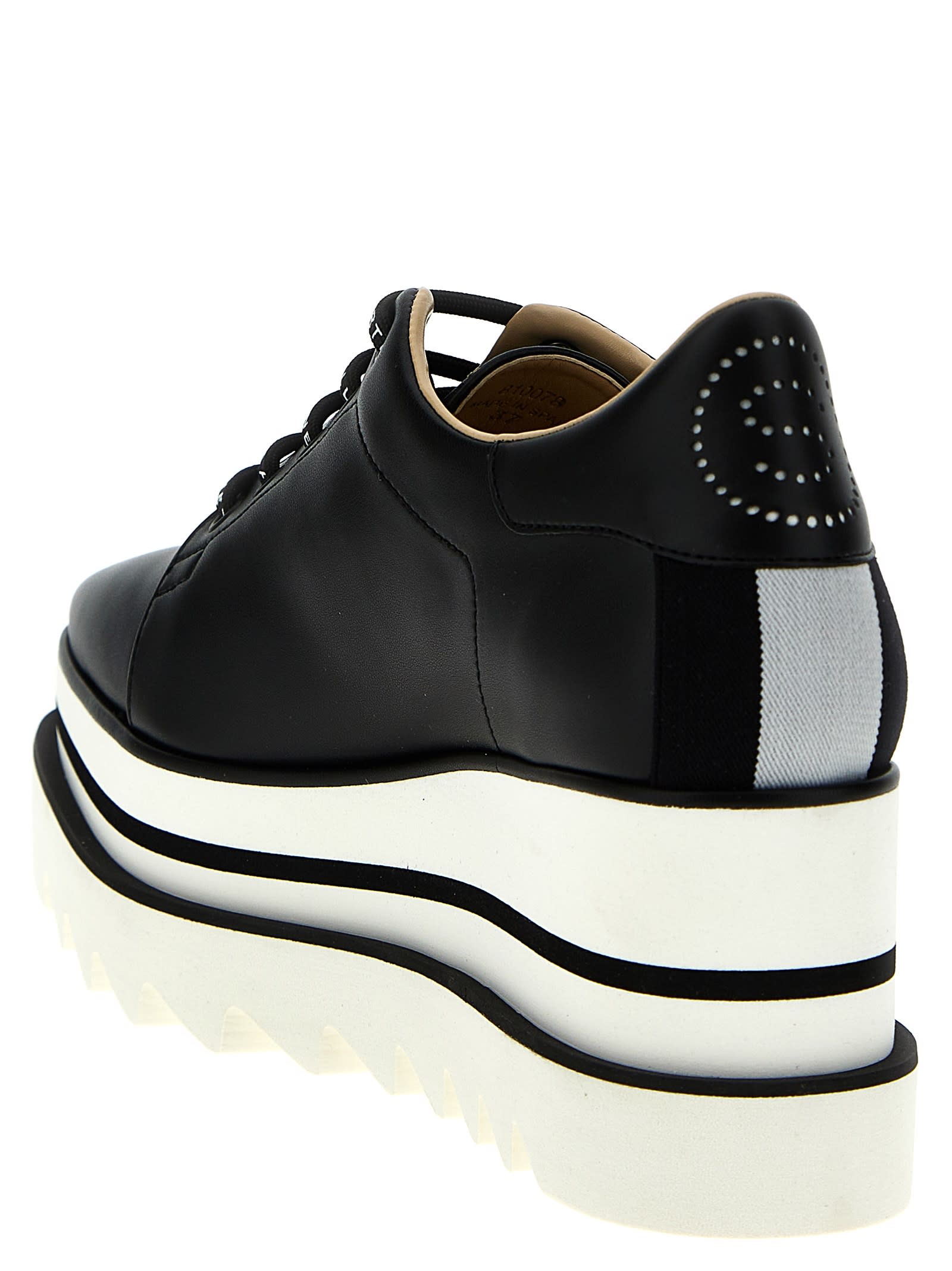 Shop Stella Mccartney Sneak-elyse Wedge In White/black