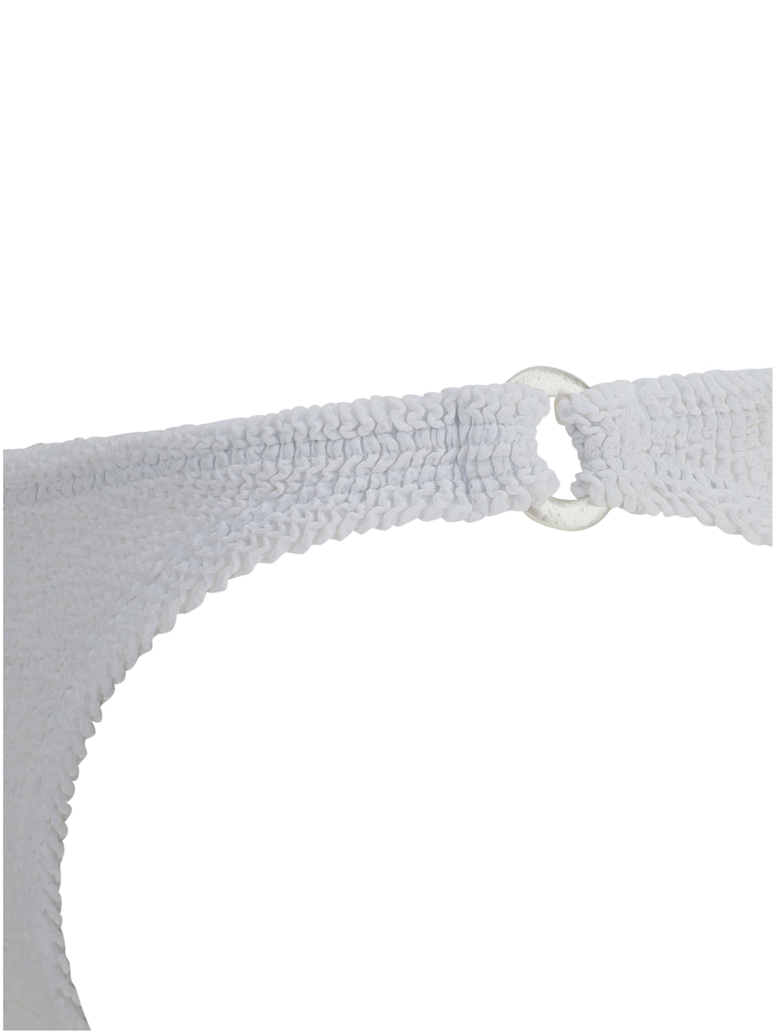 Hunza G 'misty' White Bikini With Fixed Spaghetti Straps And Cut-out With Ring In Multi