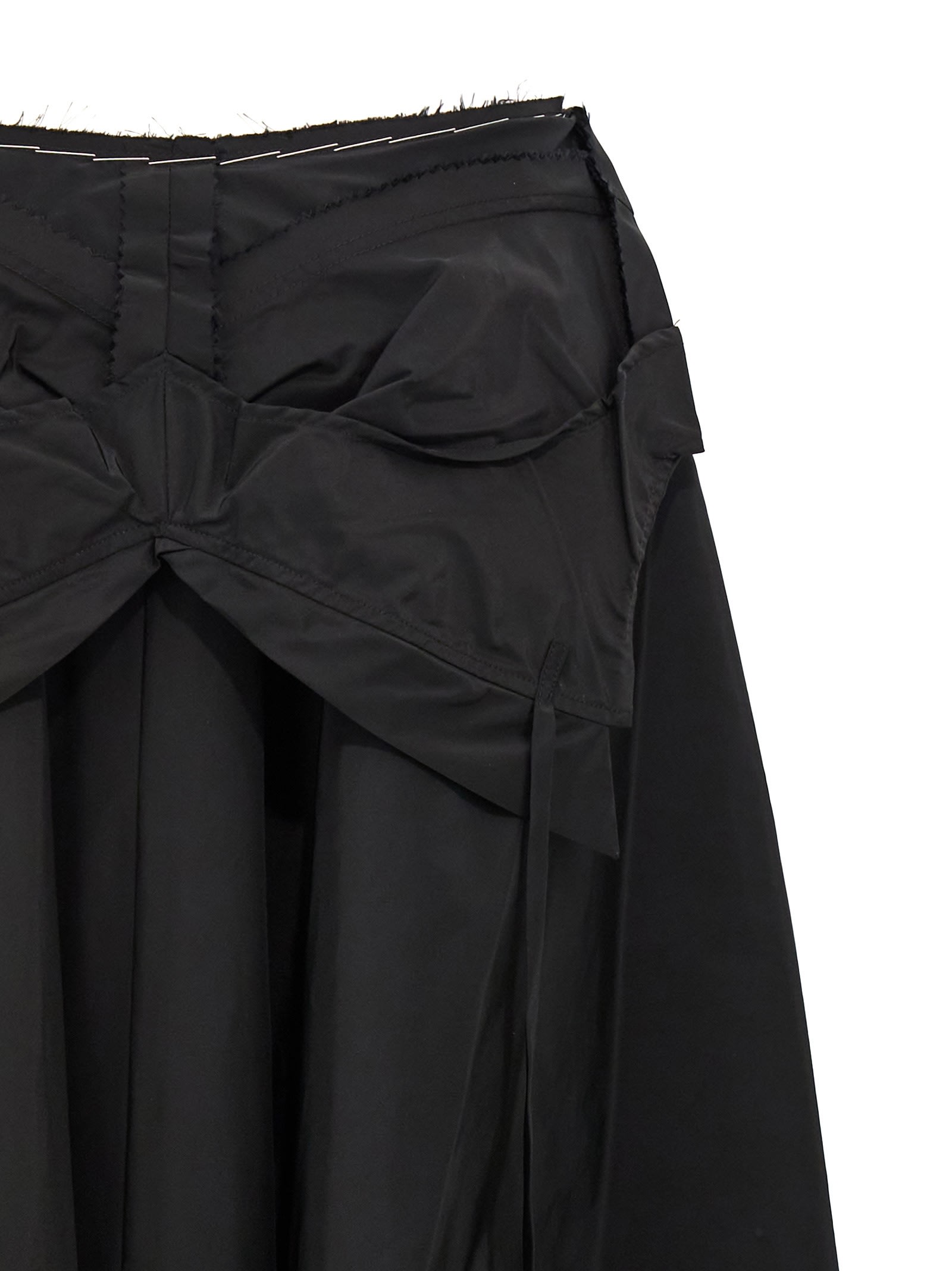 Shop Maison Margiela Taffeta Midi Skirt In Black