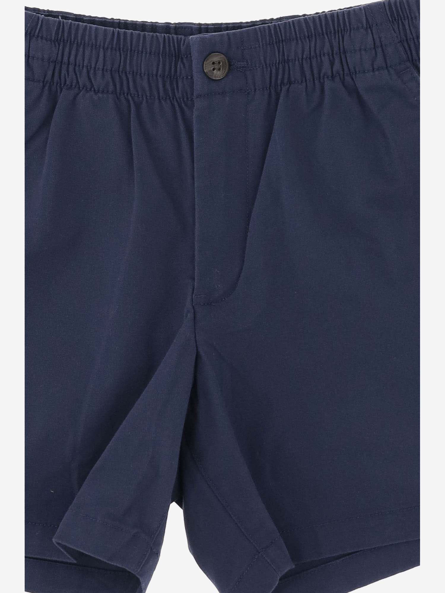 Shop Polo Ralph Lauren Stretch Cotton Short Pants In Blue