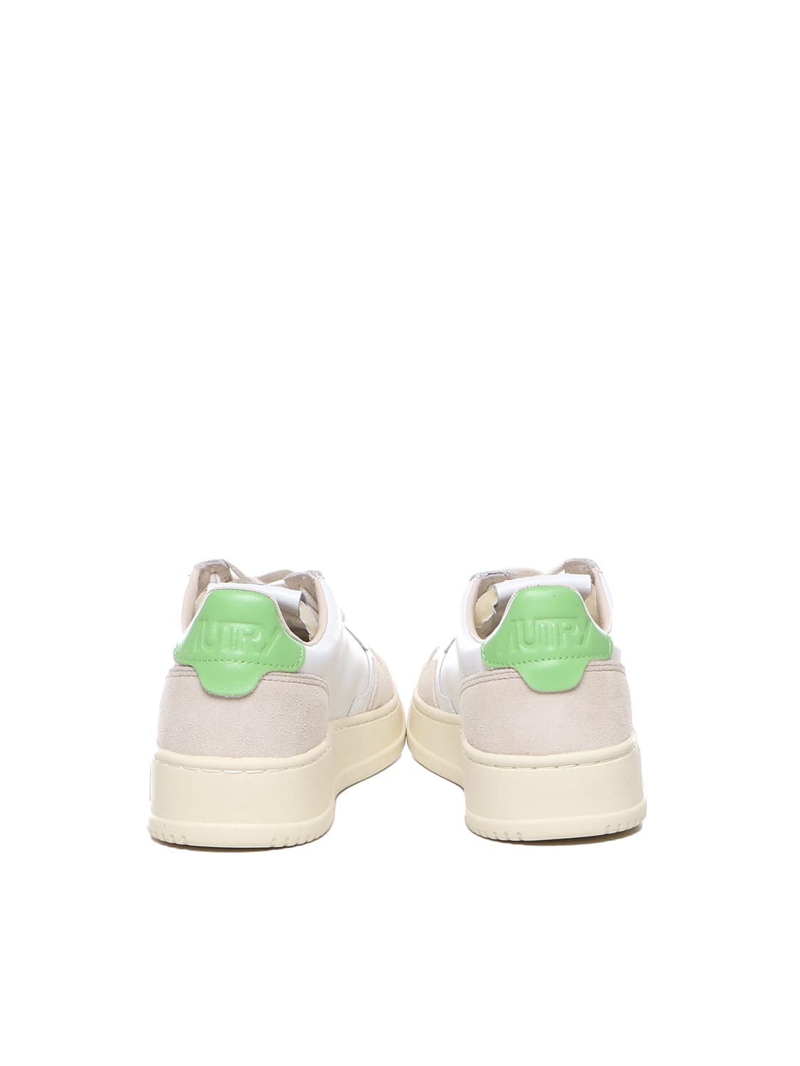 Shop Autry Sneakers Medalist Basse In Pelle E Camoscio In White, Green