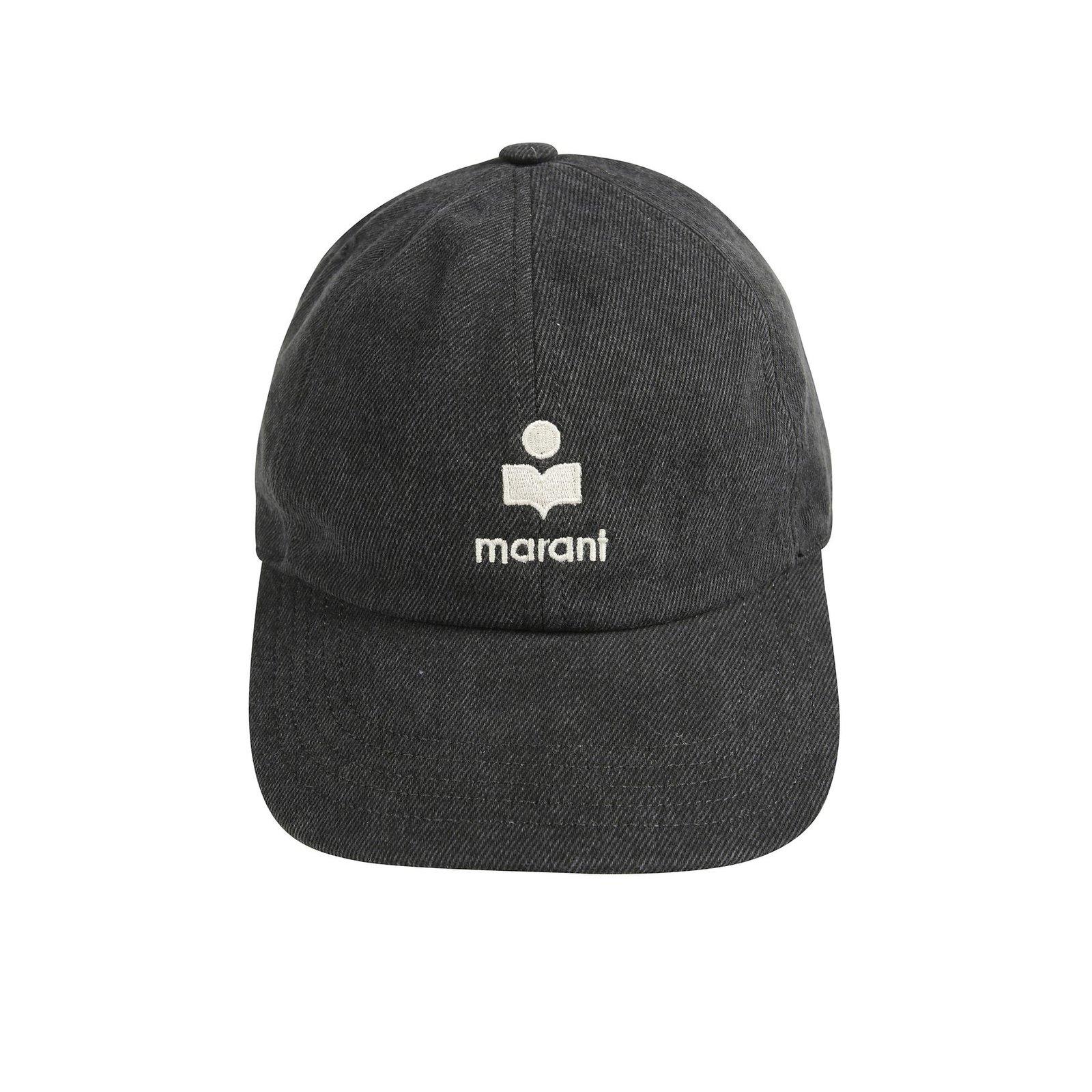 Shop Isabel Marant Tomas Logo Embroidered Cap In Faded Black