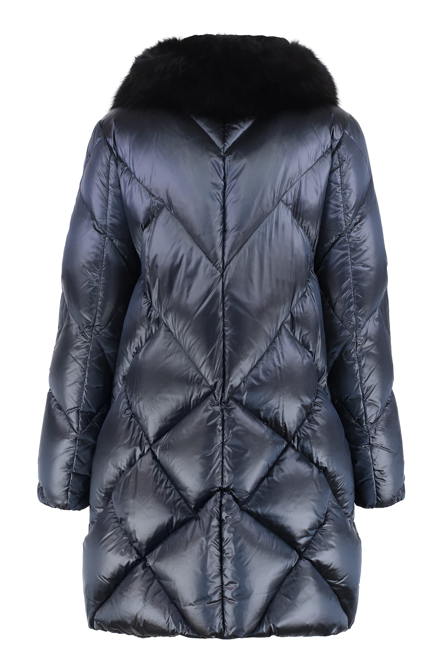 Moorer Aureo Hooded Down Jacket In Blue