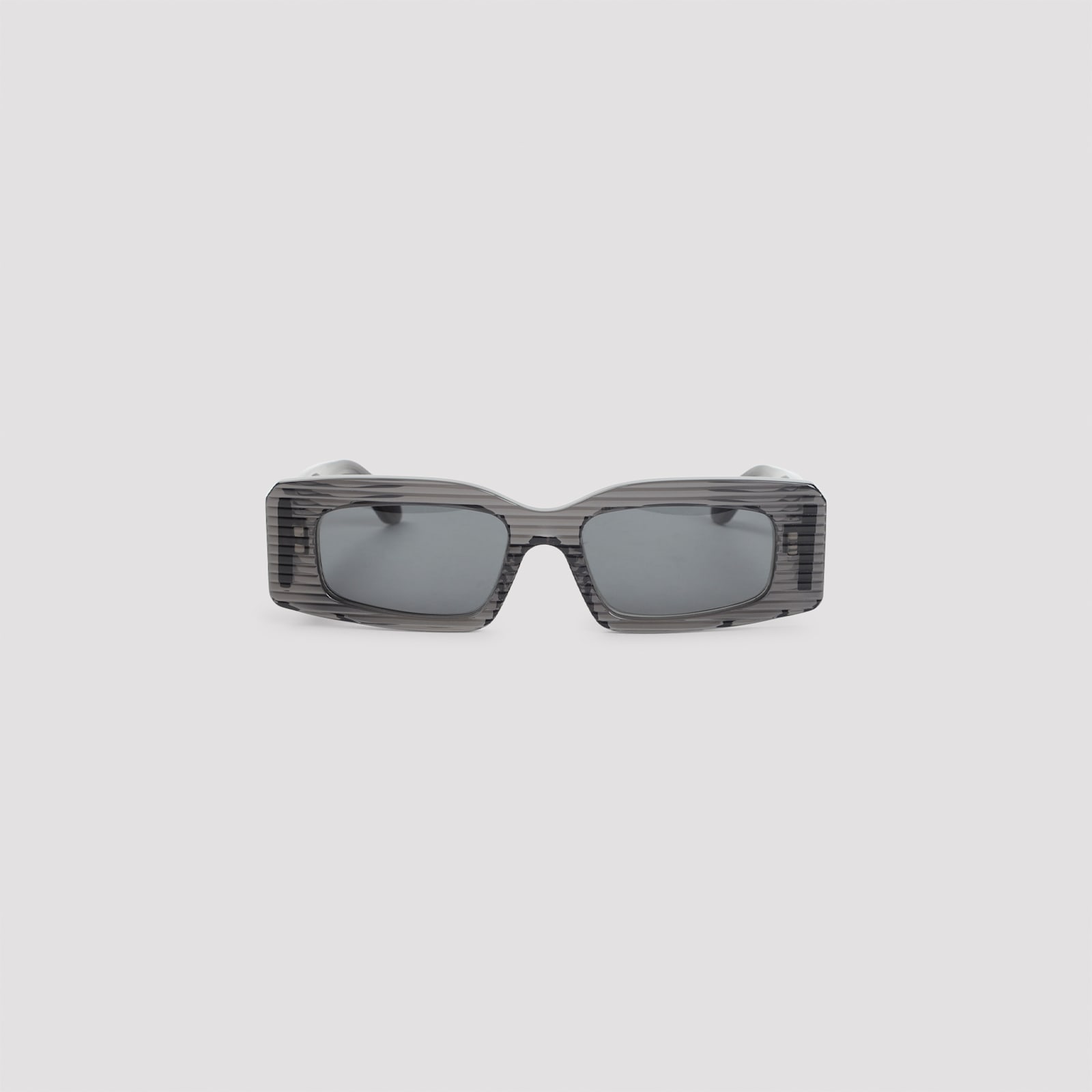 Alaïa Rectangular Frame Sunglasses Striped Pattern In Gray