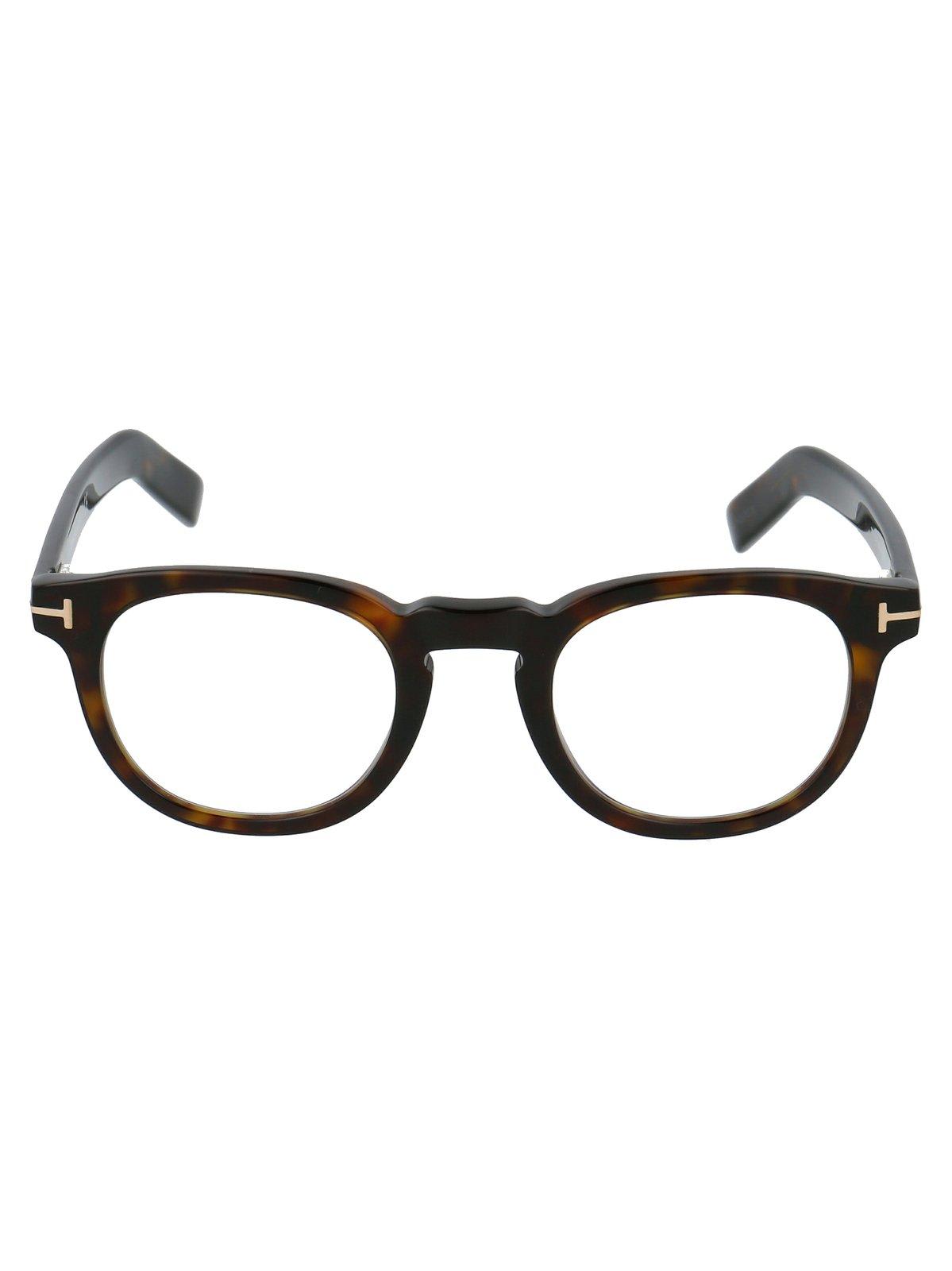 Tom Ford Round Frame Glasses Glasses In Brown