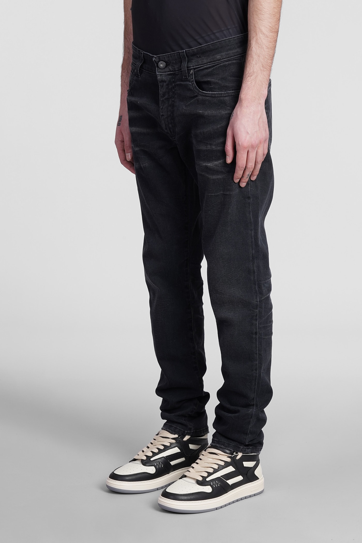 Shop Salvatore Santoro Jeans In Black Cotton