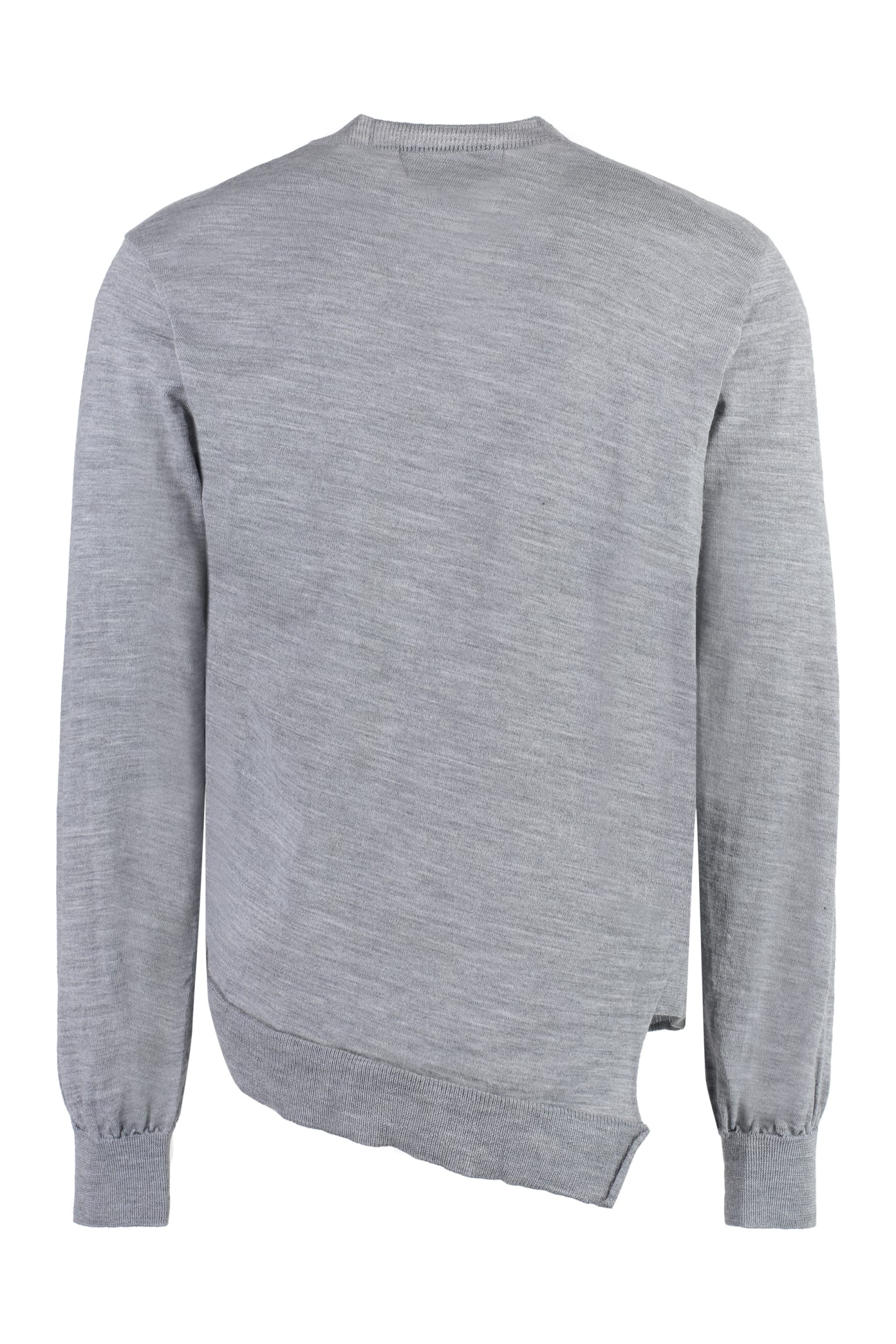 Shop Comme Des Garçons Shirt Lacoste X Comme Des Garçons - Crew-neck Wool Sweater In Grey