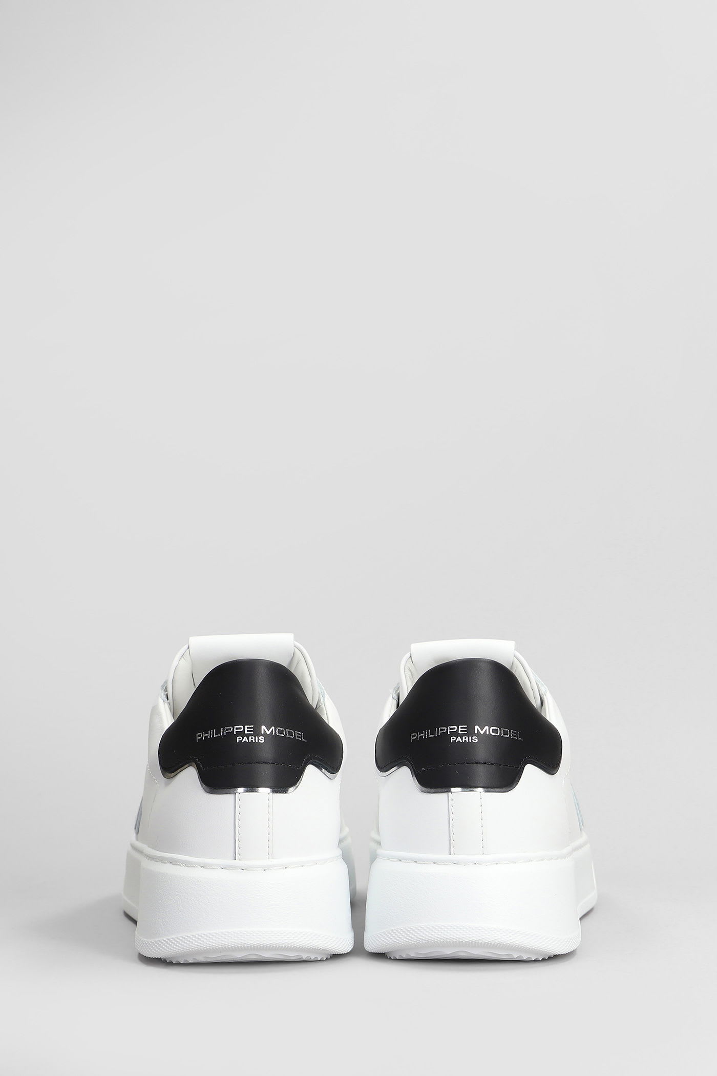 Philippe Model Temp Low Sneakers In White Leather In White