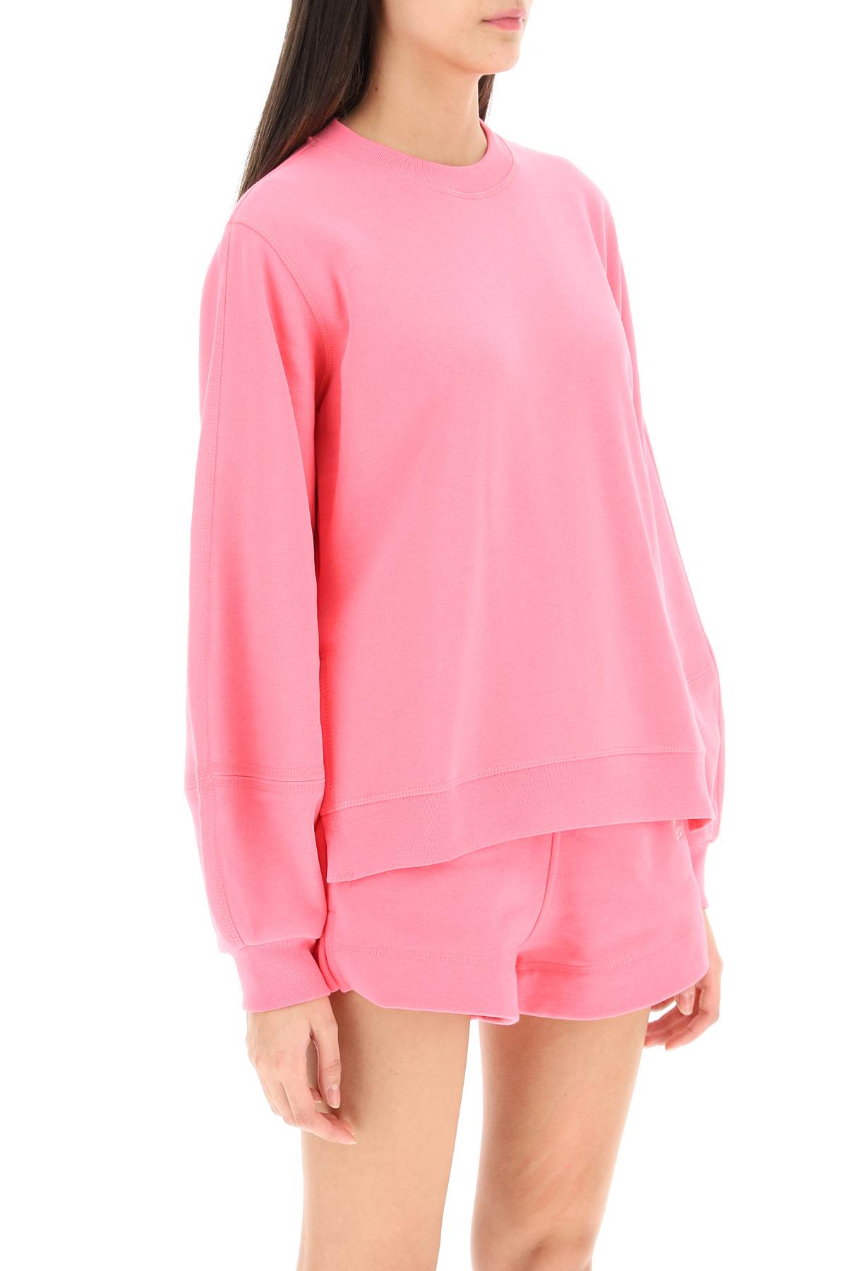 Shop Ganni Software Isoli Puff Sleeves Sweatshirt In Sugar Plum (pink)