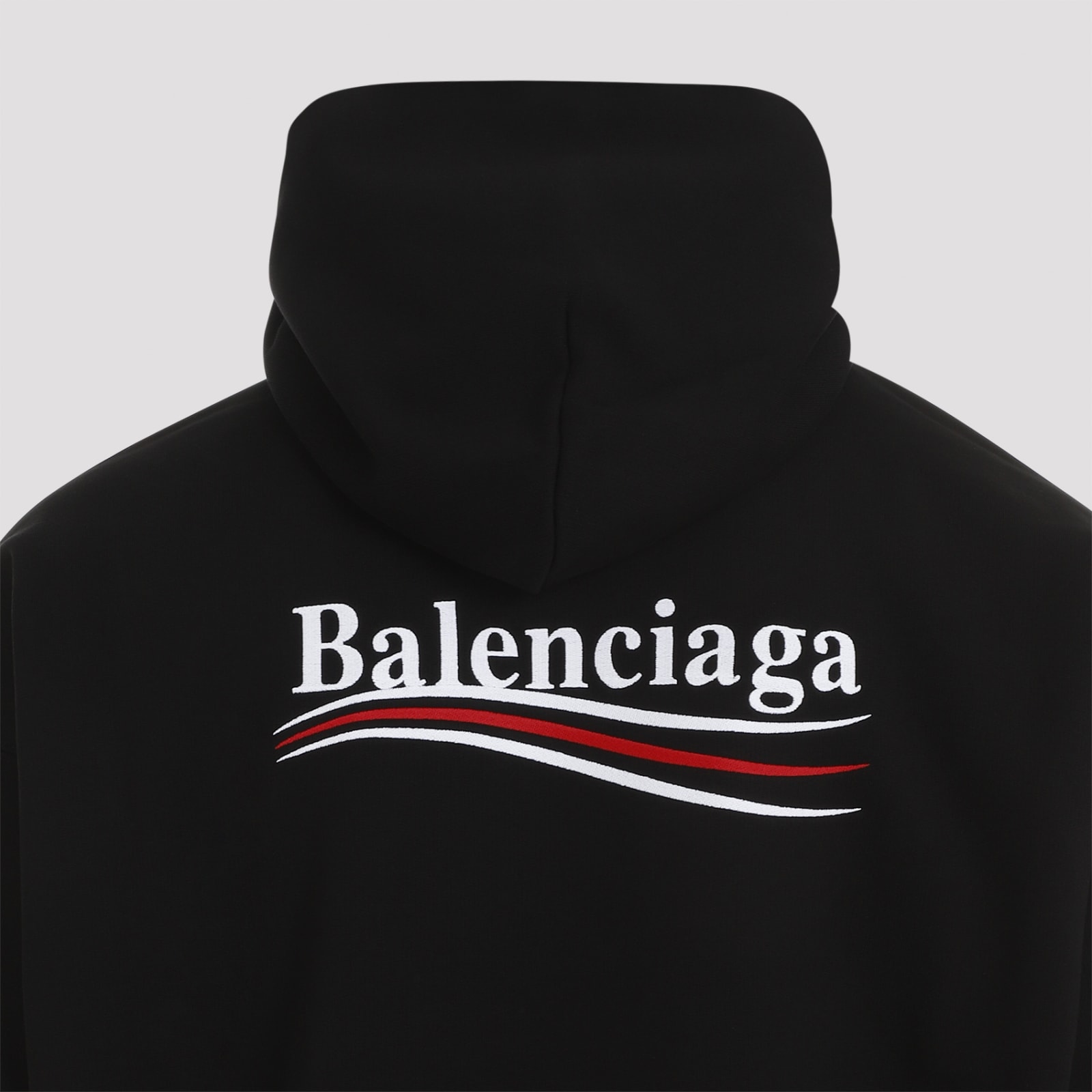 Shop Balenciaga Medium Fit Hoodie In Black White