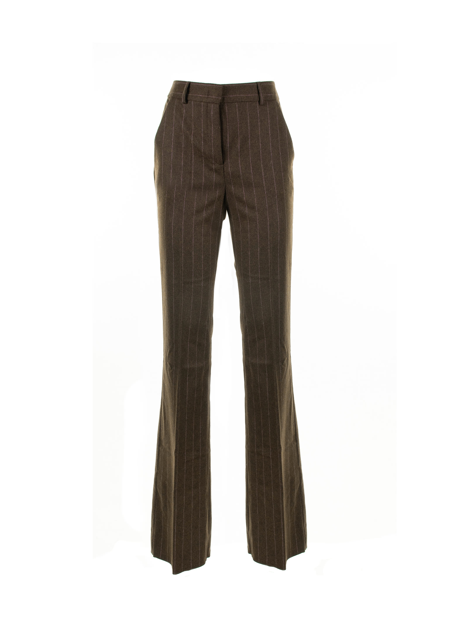 Womens High-waisted Pinstripe Trousers