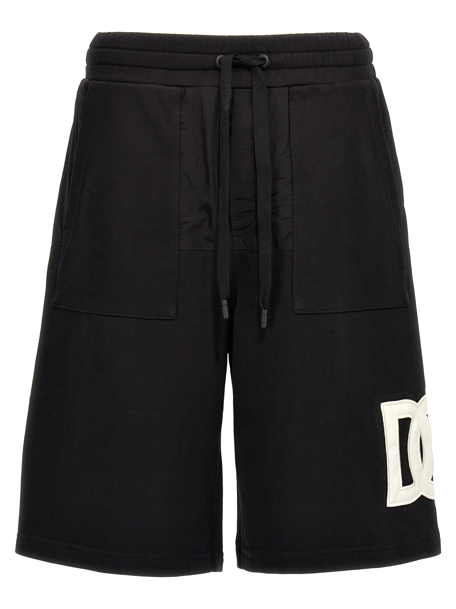 Shop Dolce & Gabbana Logo Bermuda Shorts In Nero