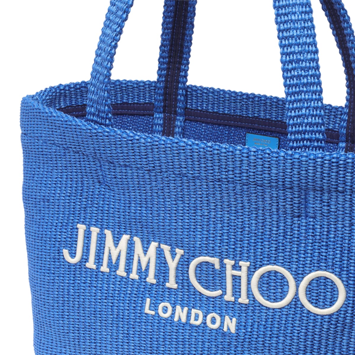 Shop Jimmy Choo E/w Beach Tote In Blue