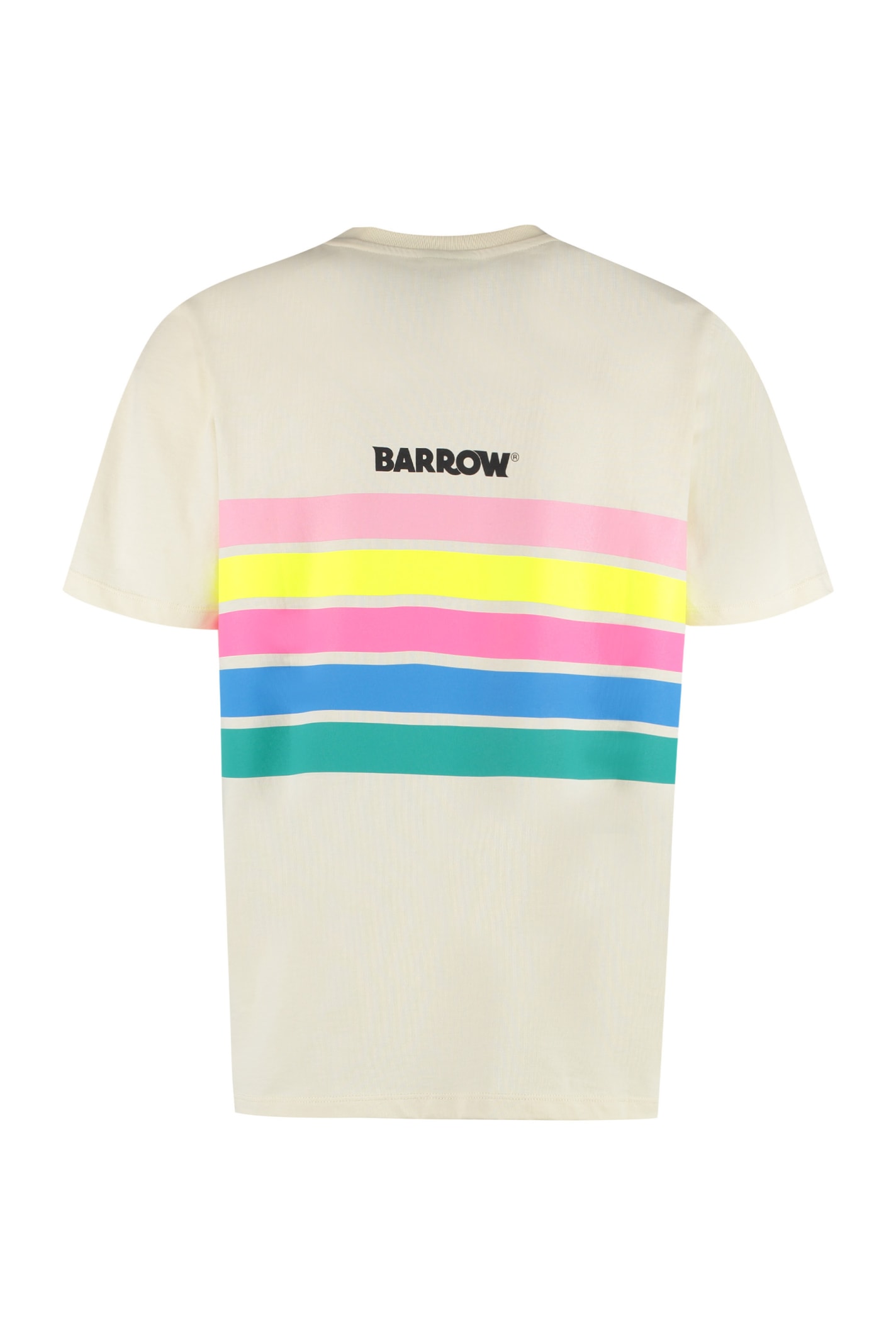 Shop Barrow Printed Cotton T-shirt In Panna