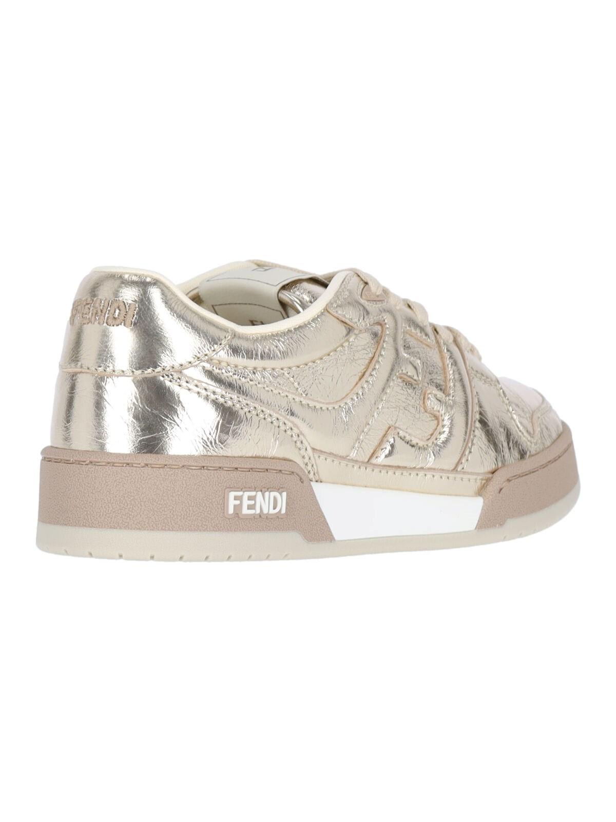 Shop Fendi Match Low-top Sneakers In Light Gold