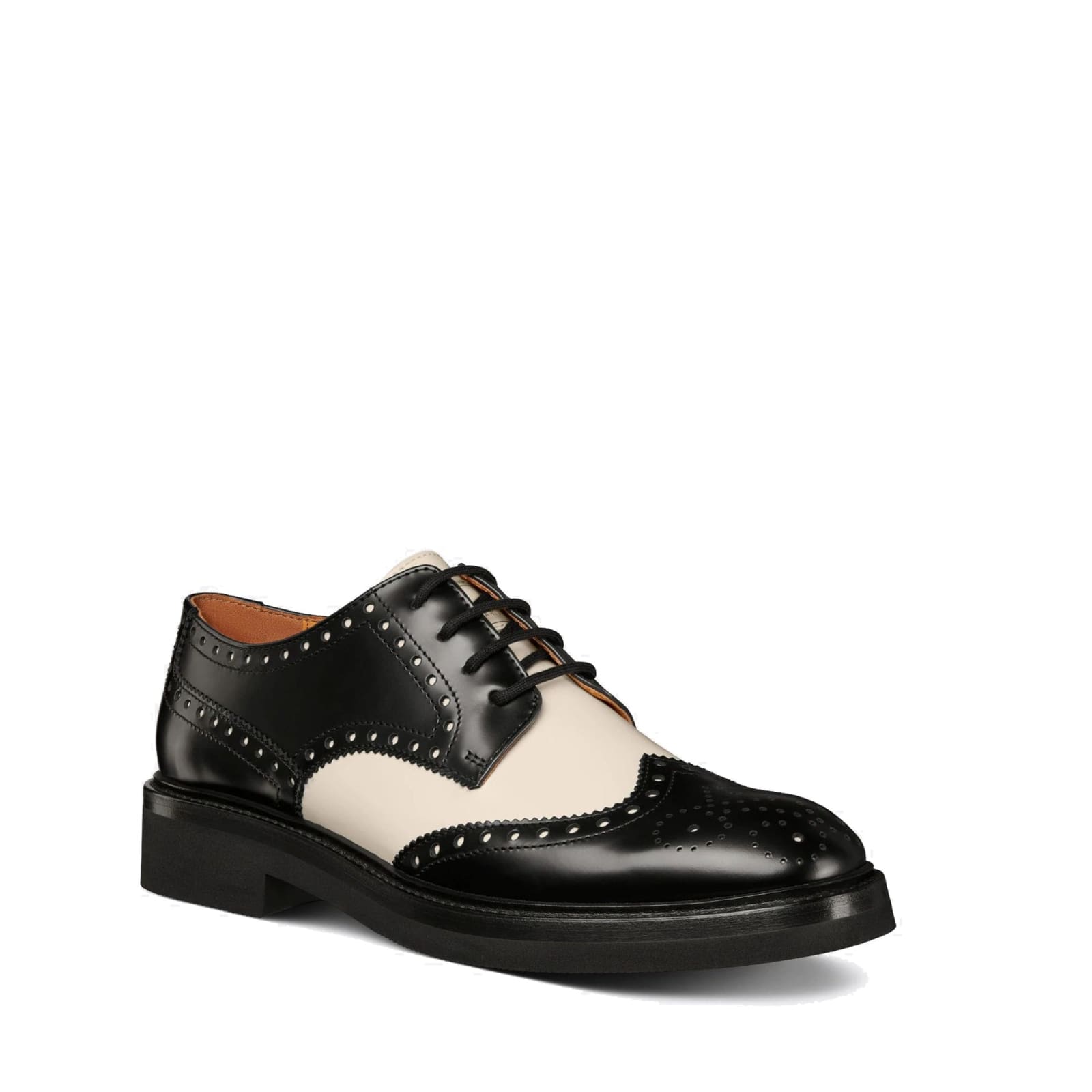 Shop Dior Leather Derbies In Black