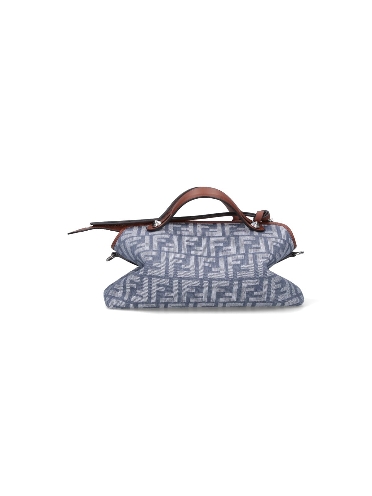 Fendi By The Way Soft Medium Ff Jacquard Denim Crossbody Bag In Blue