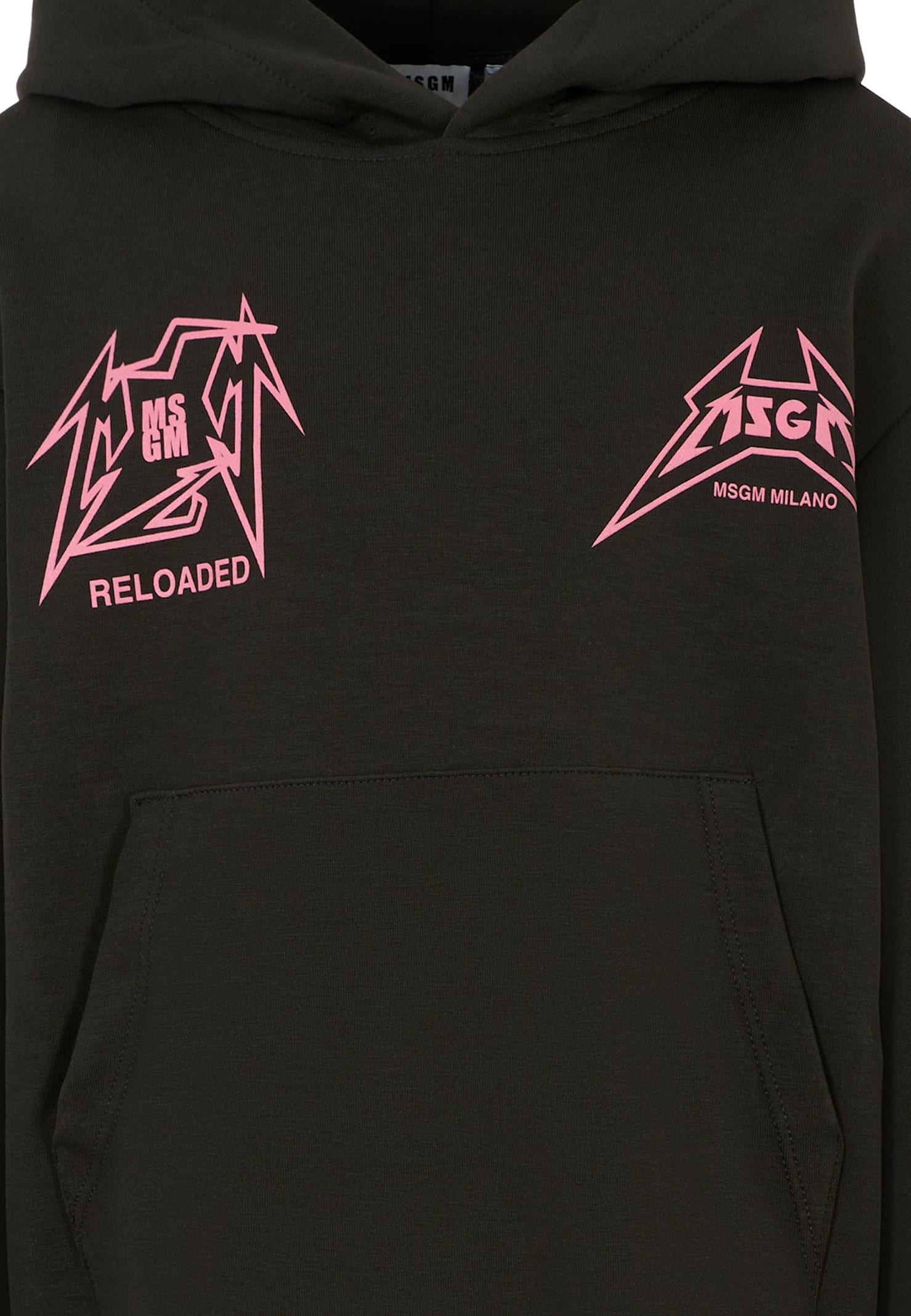 Msgm Black Sweatshirt For Girl With Logo In Black