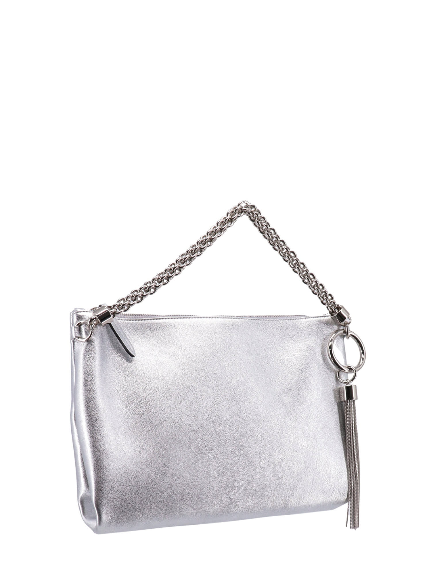 Shop Jimmy Choo Callie Handbag In Grey