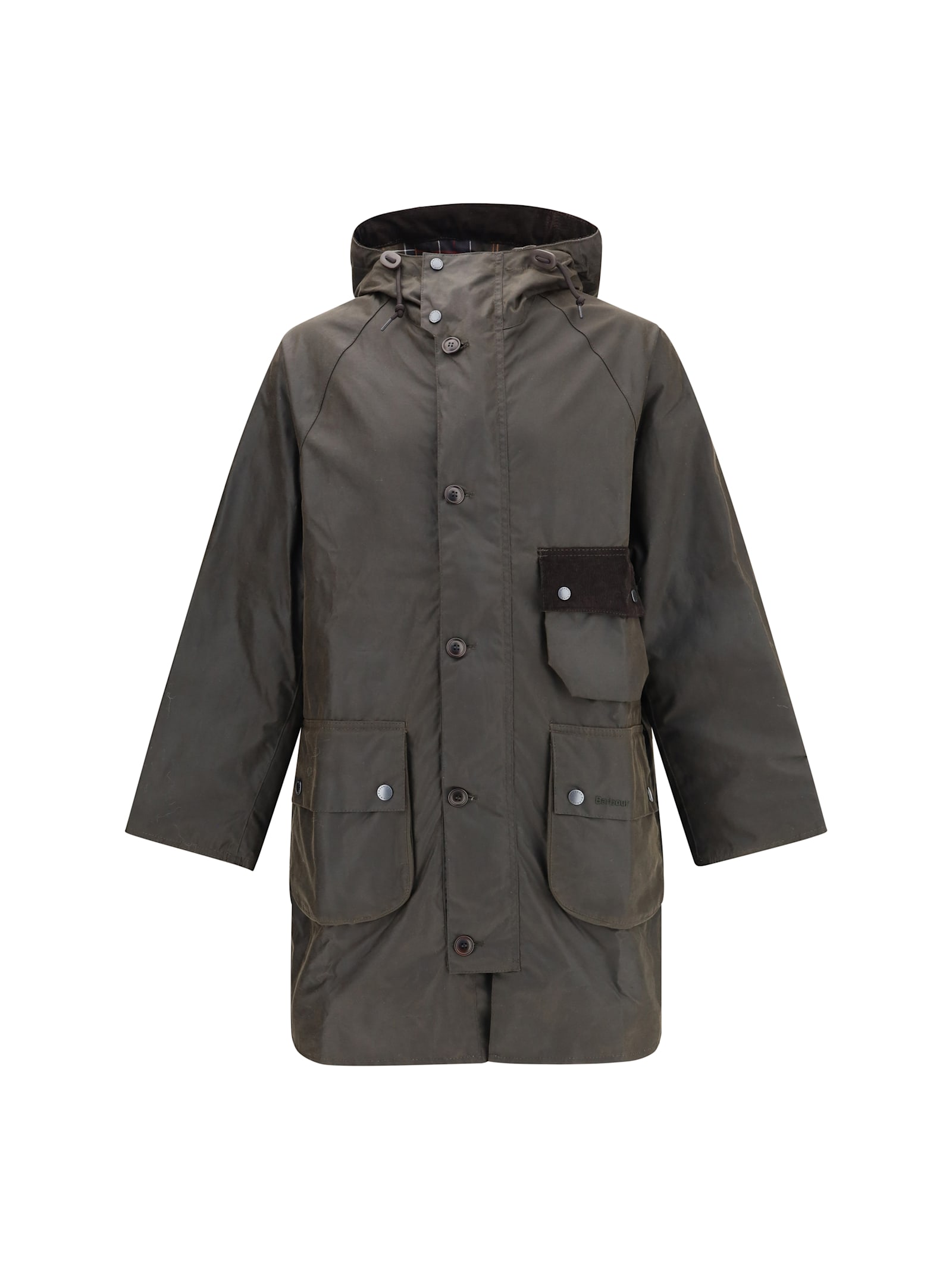 Barbour Solway Trench Waxed Coat In Green