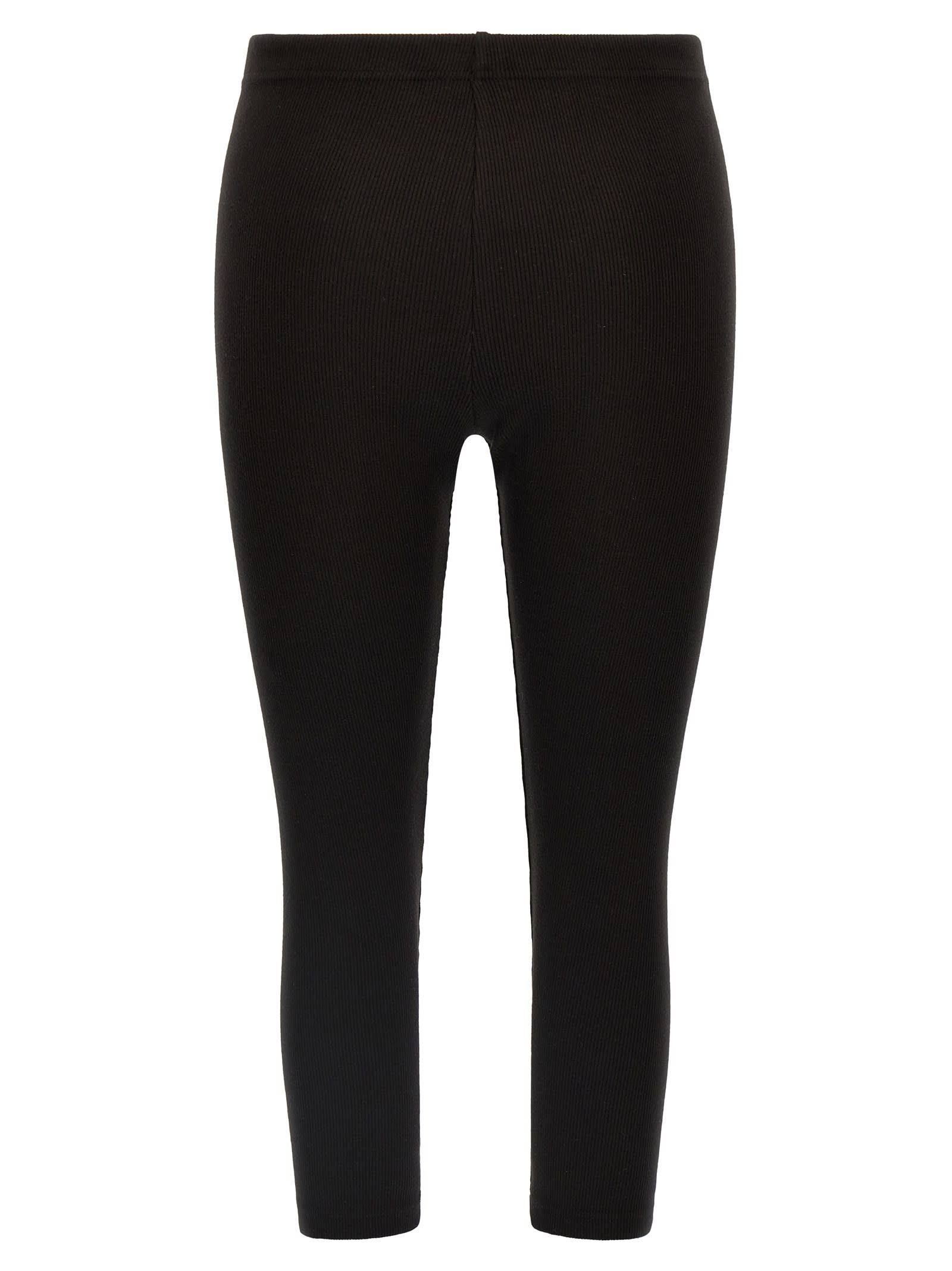 Sleeper Ribbed Texture Stretch Fit Leggings In Black