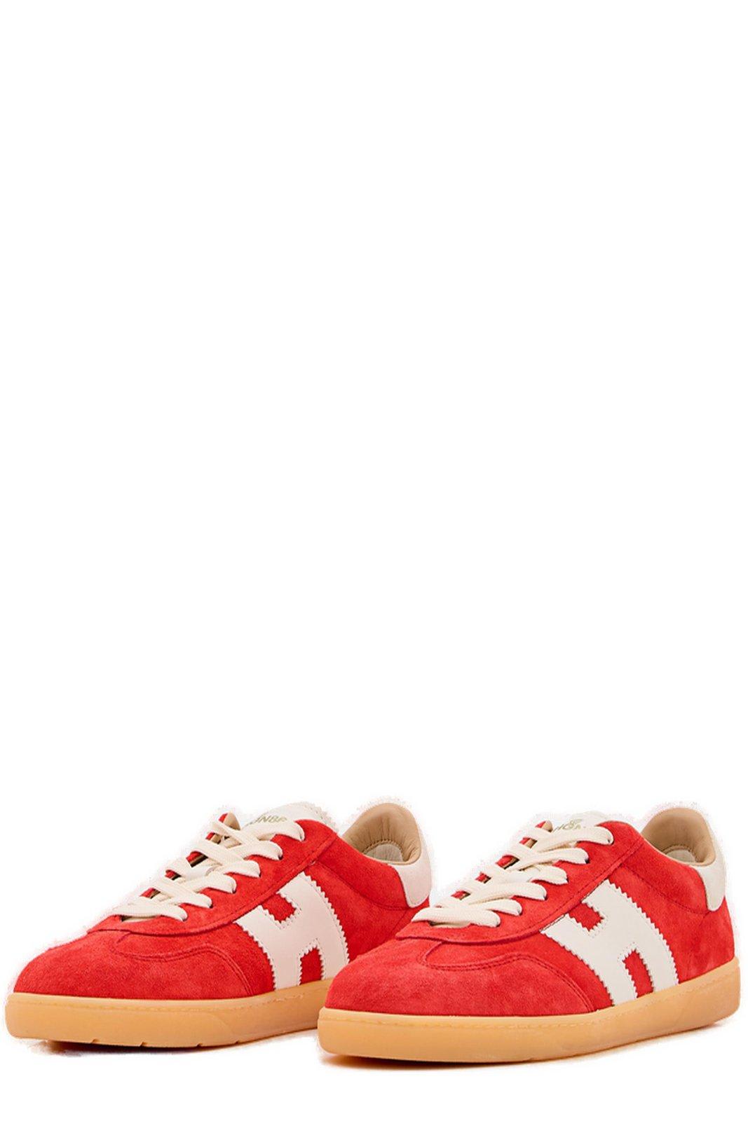 Hogan Cool Leather And Suede Sneakers In Red