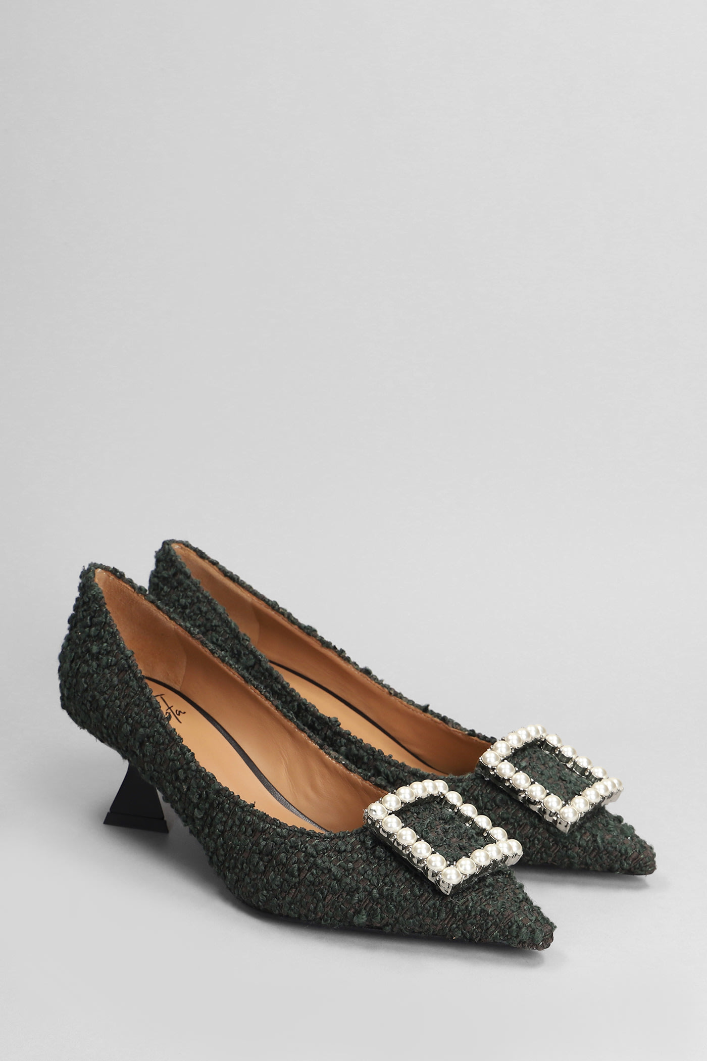 Shop Roberto Festa Evilly Pumps In Green Wool