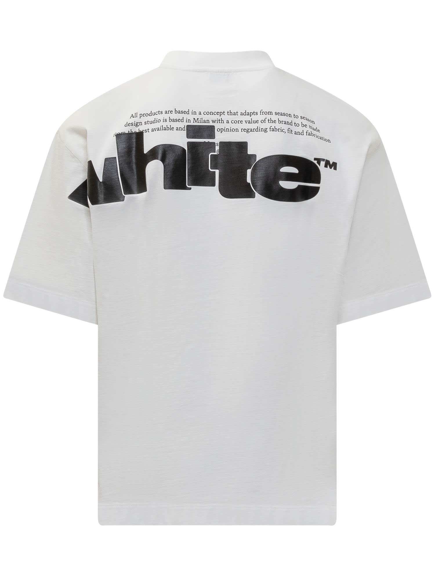 Shop Off-white T-shirt With Logo In White-black