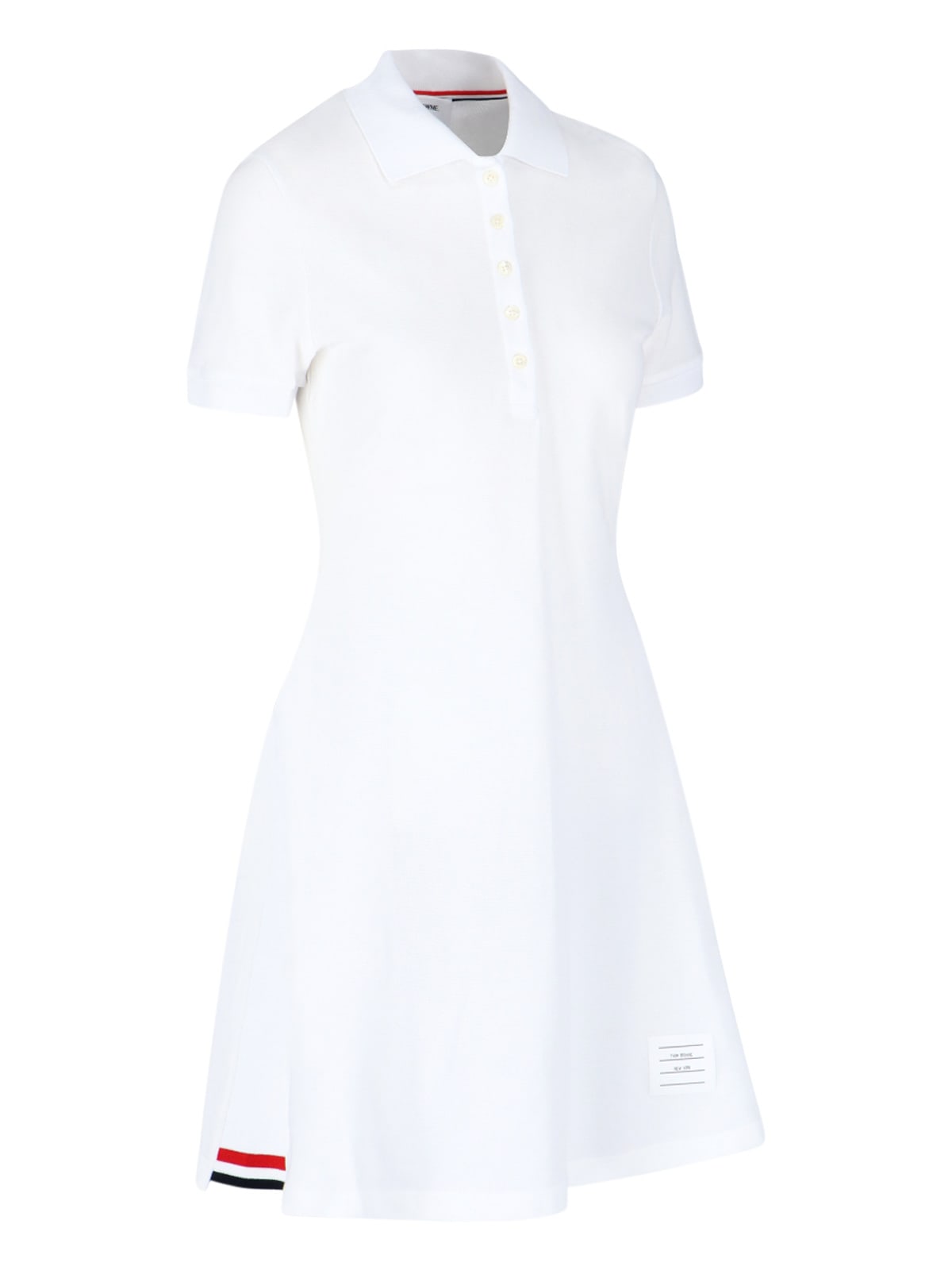 Shop Thom Browne Pique Rib Gusset Minidress In White