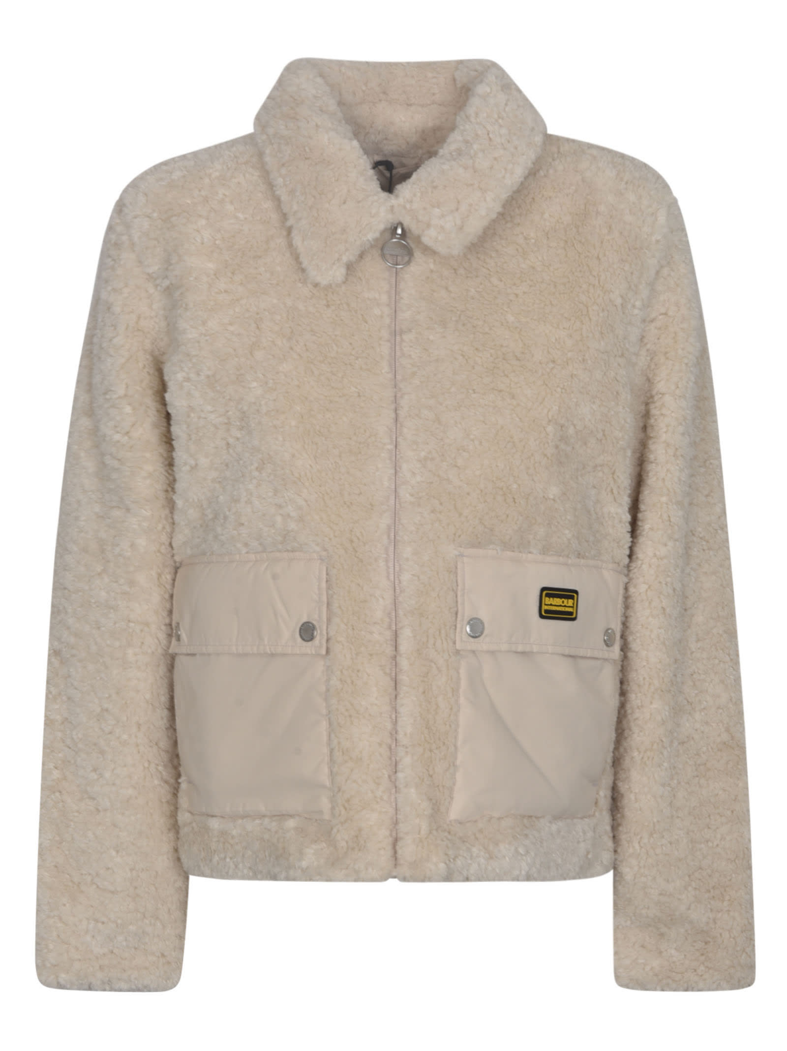 Pocket Detail Fur Coated Jacket