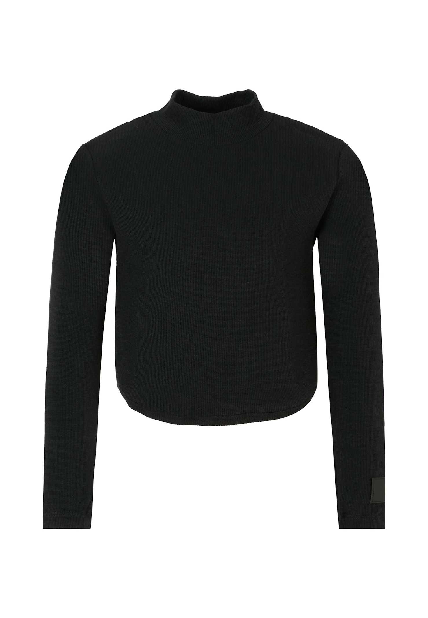 Dondup Kids' Black Crop T-shirt For Girl With Patch