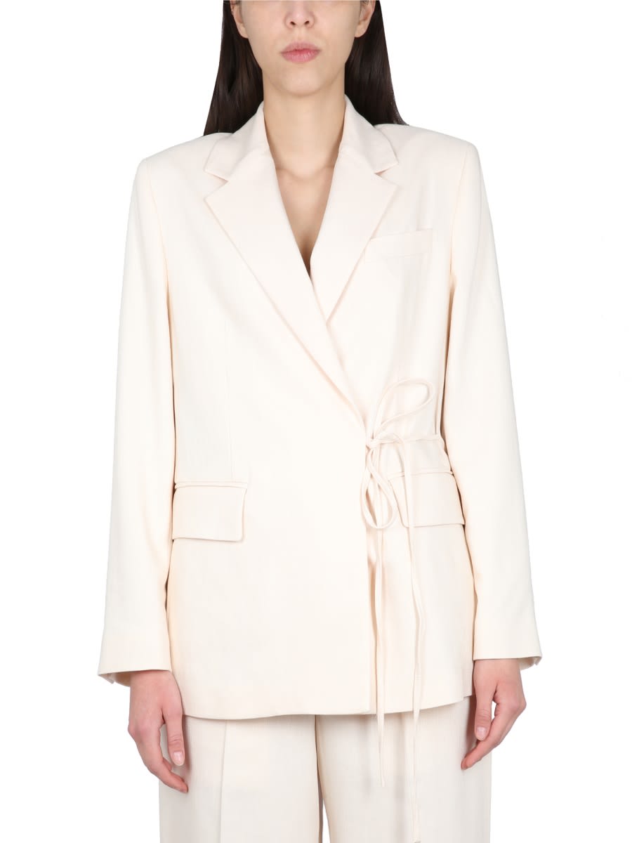 Msgm Wallet Design Ivory Jacket In Neutrals