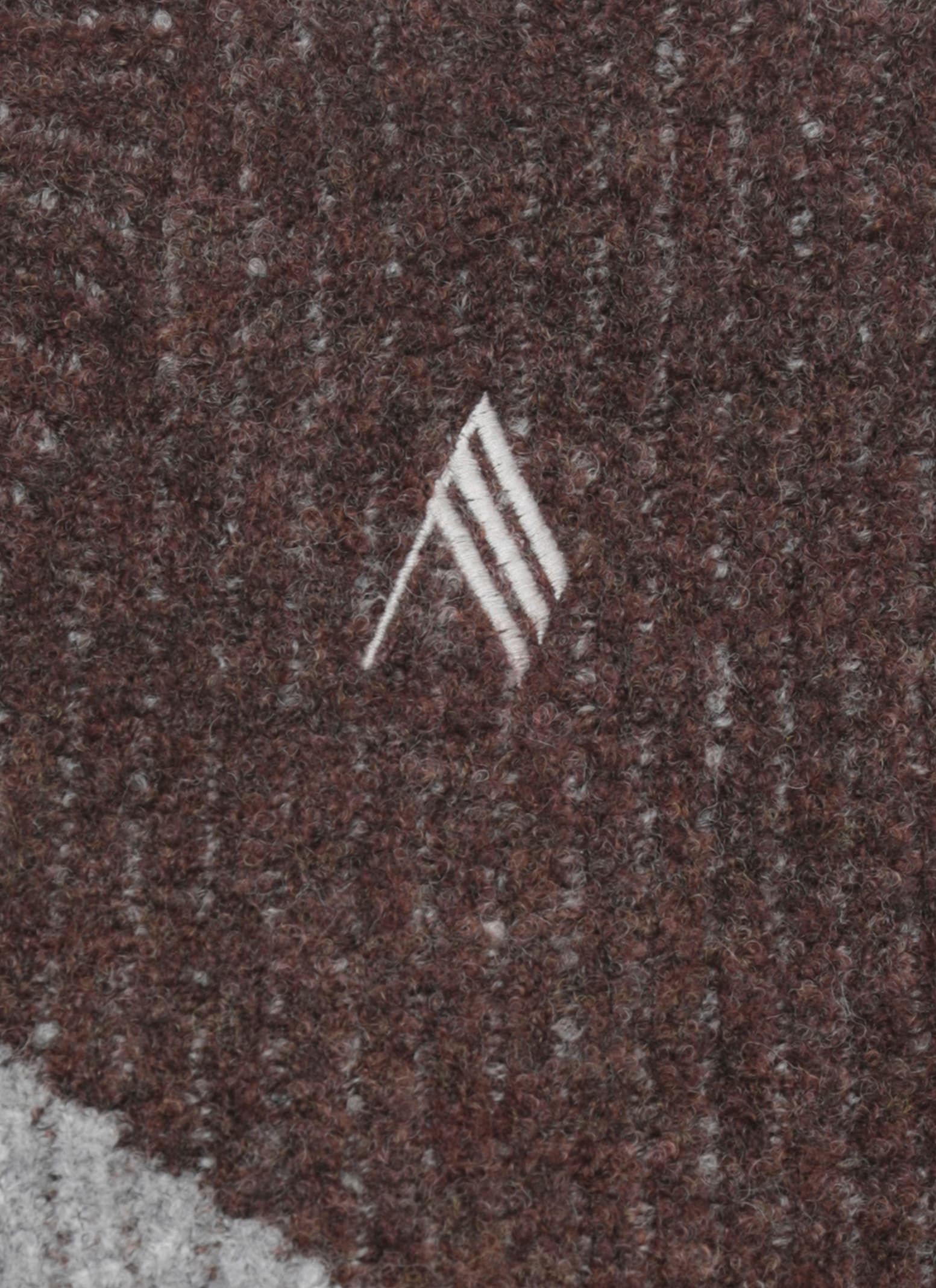 Attico Oversized Knit Sweater Geometric Design In Brown