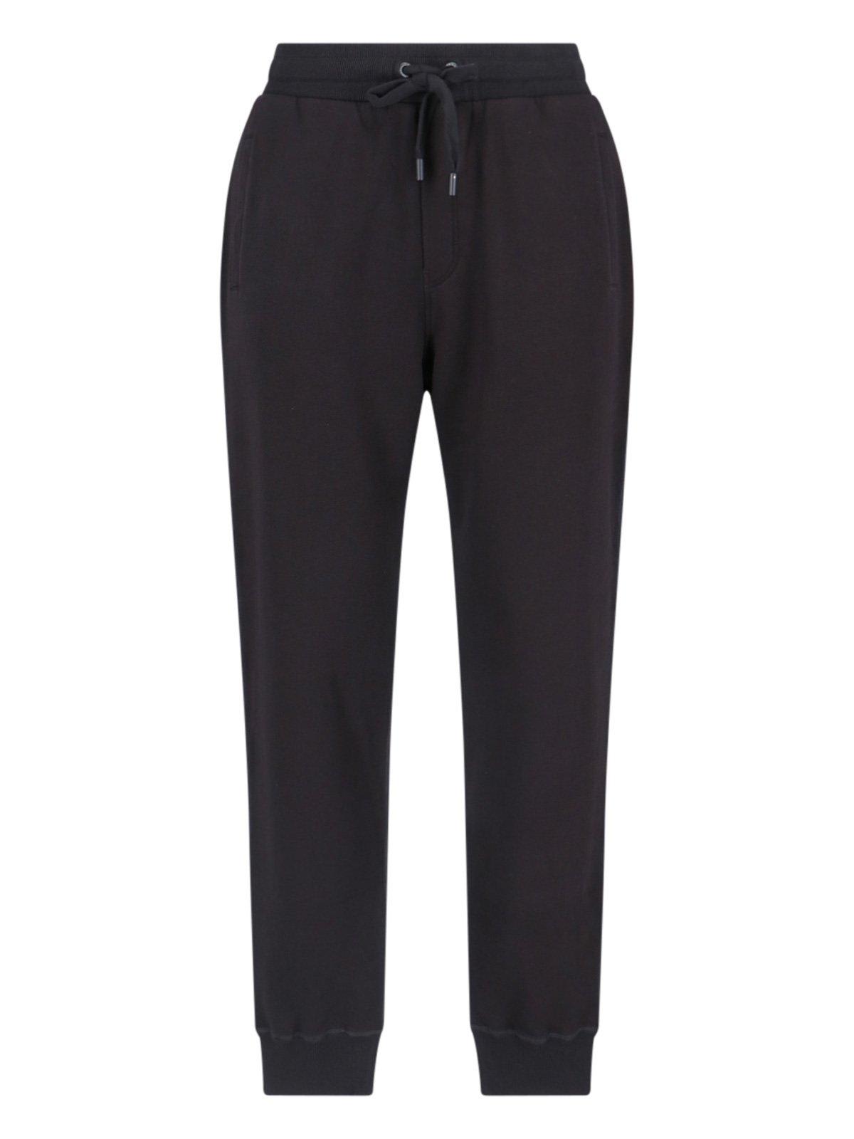 Shop Dolce & Gabbana Branded Tag Jersey Jogging Pants In Black