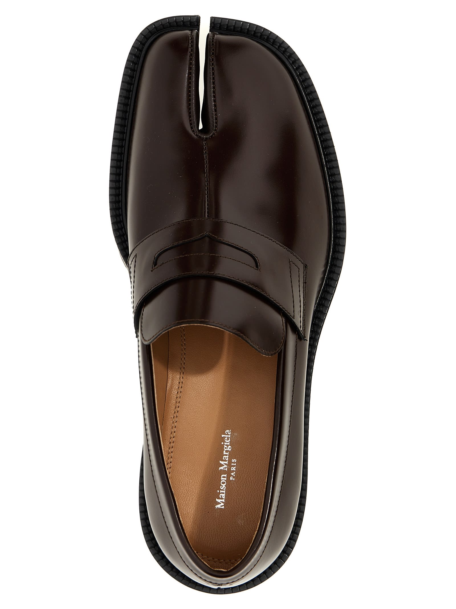 Shop Maison Margiela Tabi Loafers In Brown