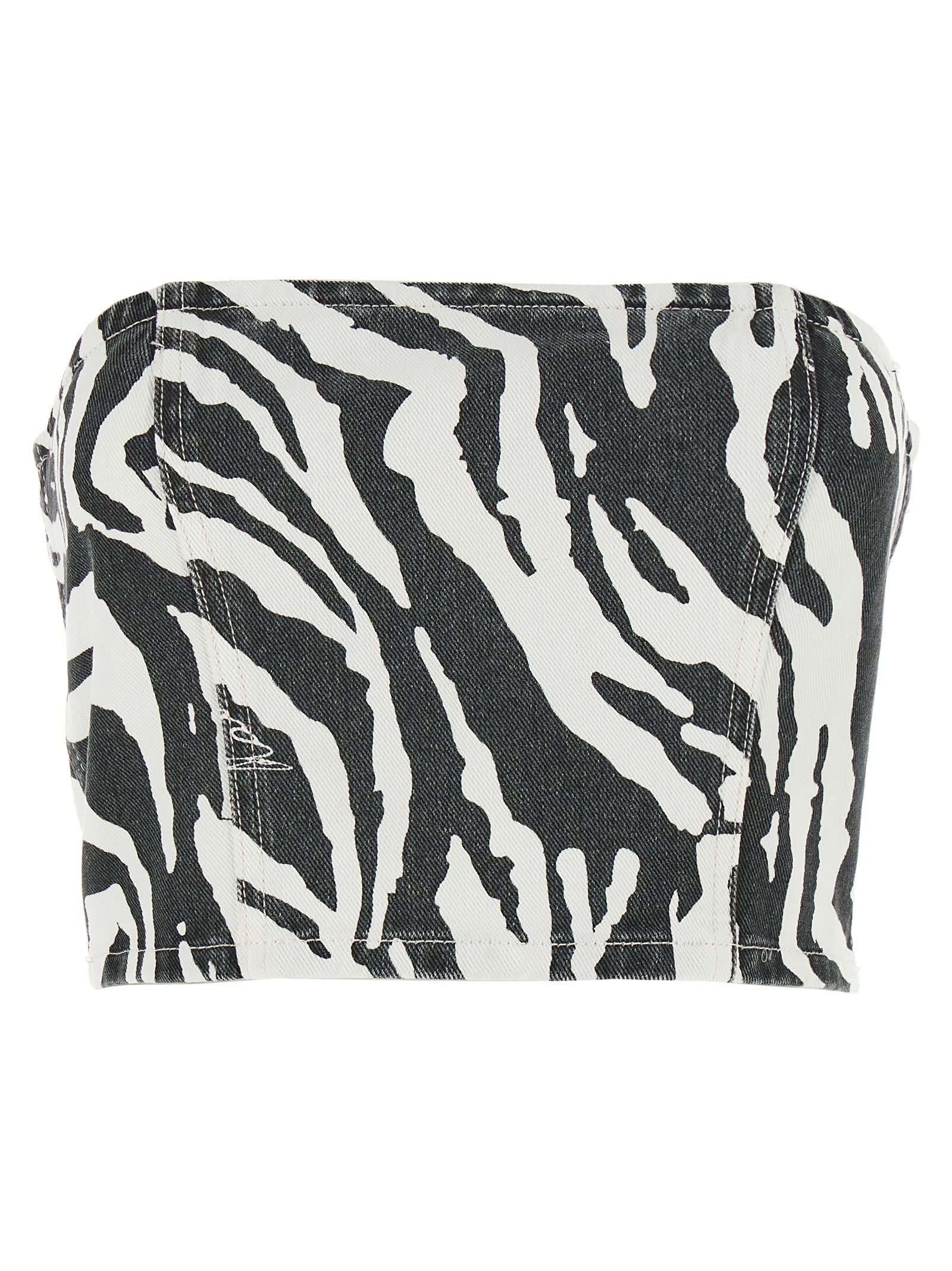 Shop Rotate Birger Christensen Zebra Top In Nero