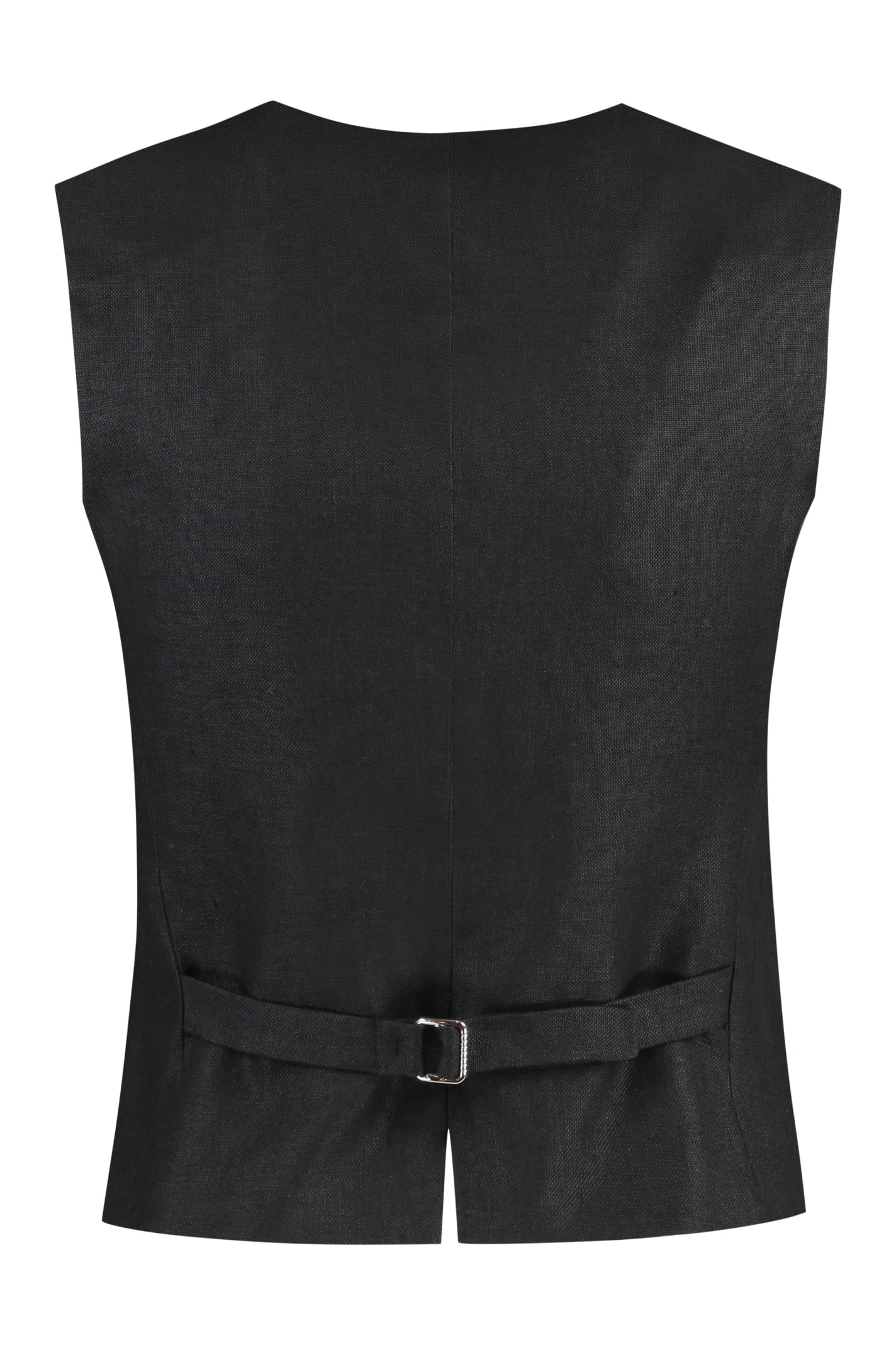 Shop Weekend Max Mara Pacche Single-breasted Vest In Black