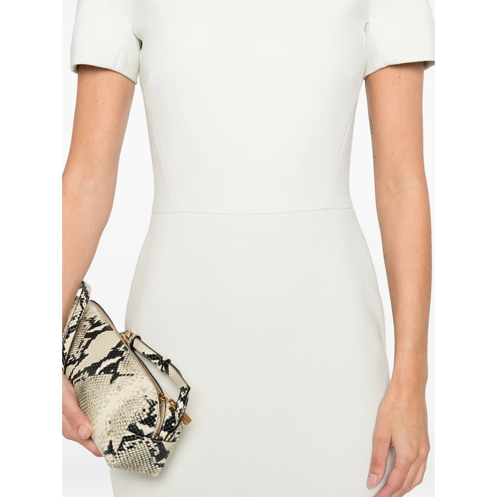 Victoria Beckham Fitted Double Crepe T-shirt Dress In White