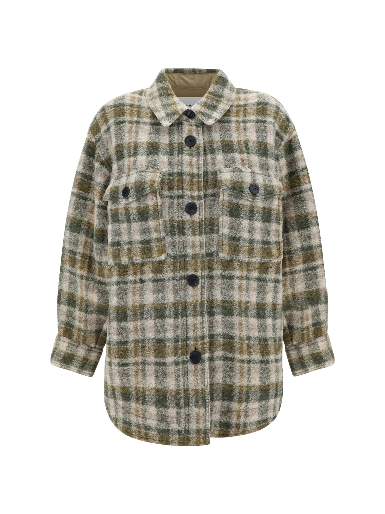 Shop Isabel Marant Harveli Shirt In Khaki/ecru