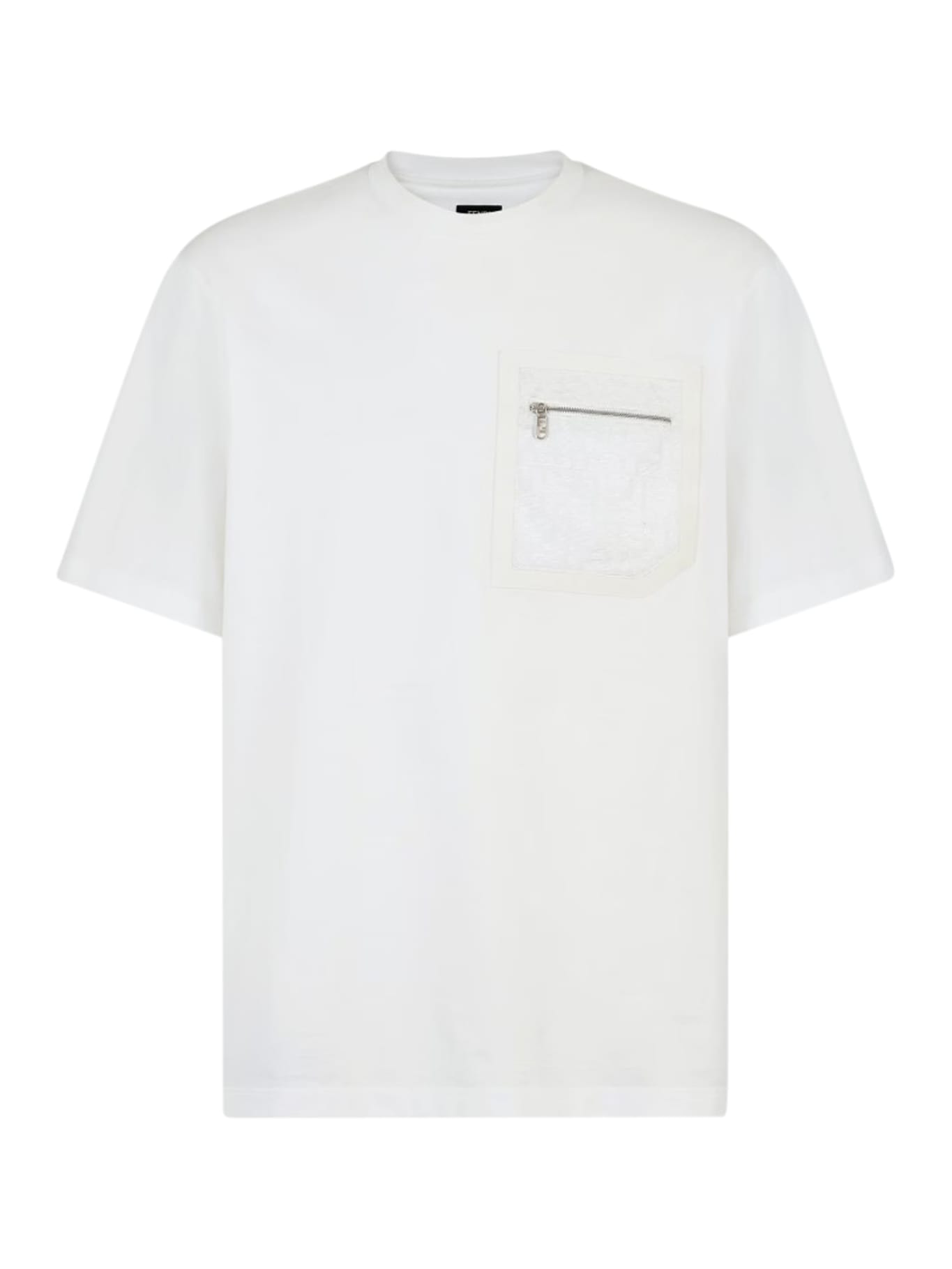 Shop Fendi Tshirt L.j.ff Pocket In White