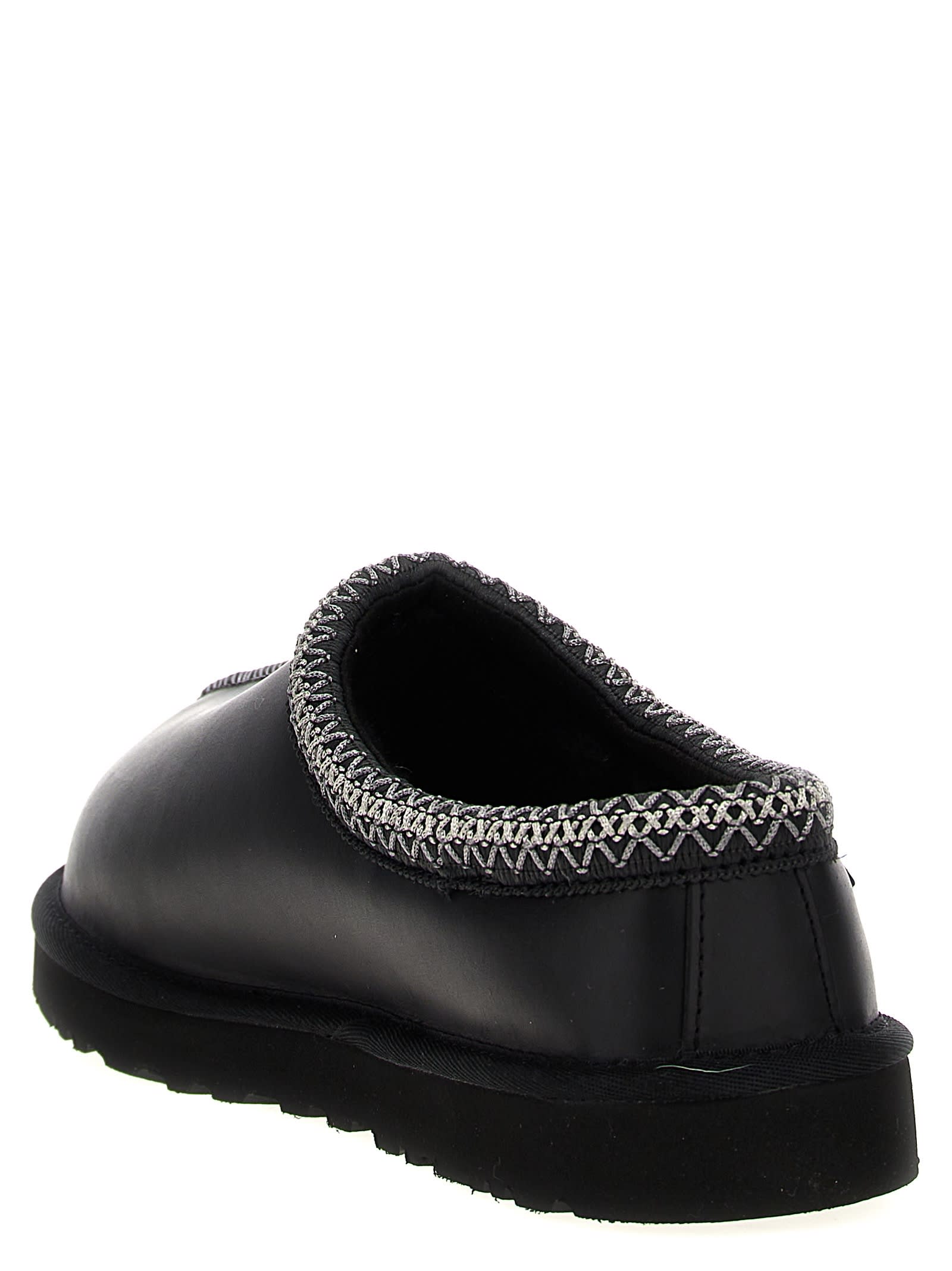 Ugg Black Tasman Leather Regenerate Mules In Black